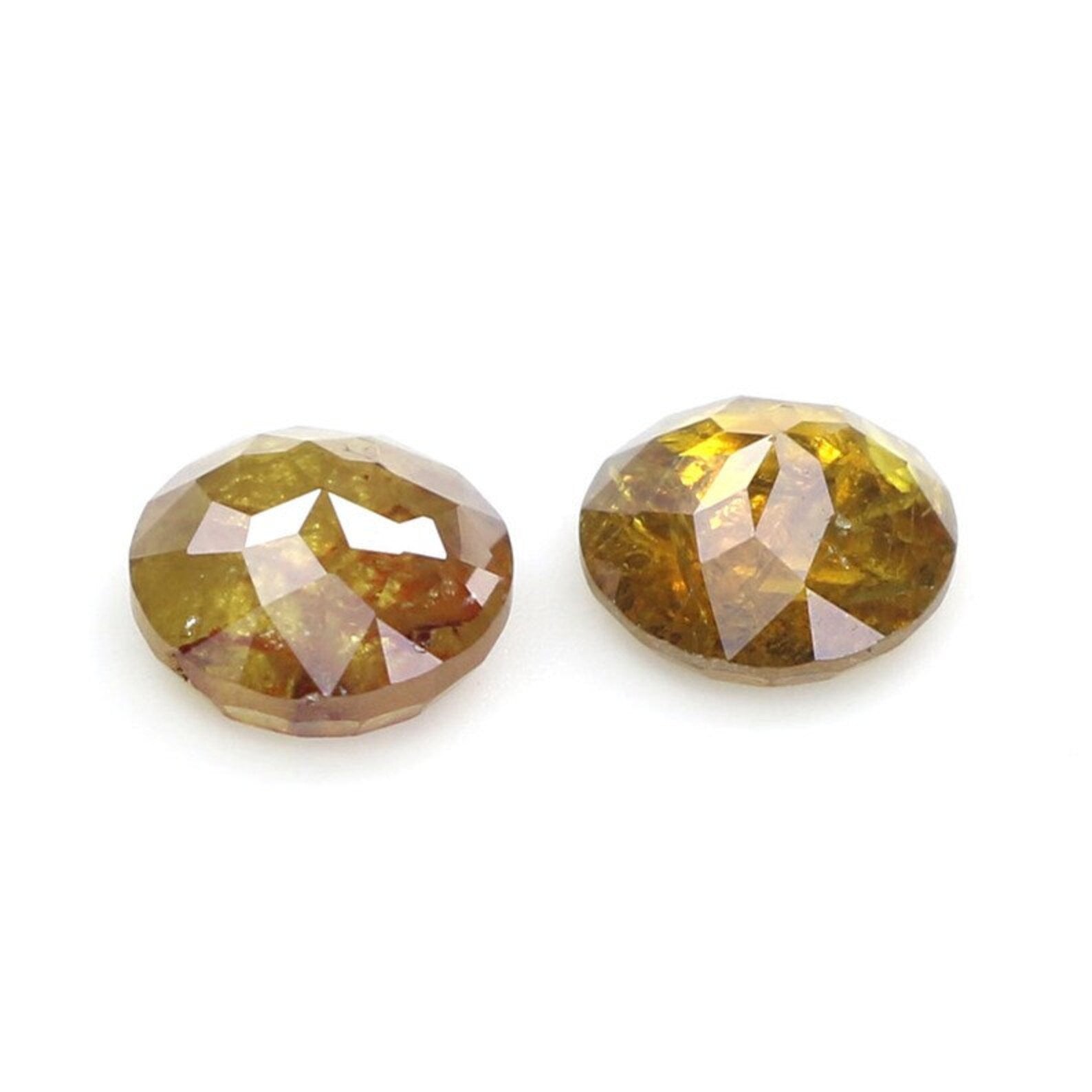 0.92 CT Natural Loose Round Shape Pair Diamond Brown Color Round Diamond 4.65 MM Natural Diamond Brown Color Round Rose Cut Diamond NQ1944