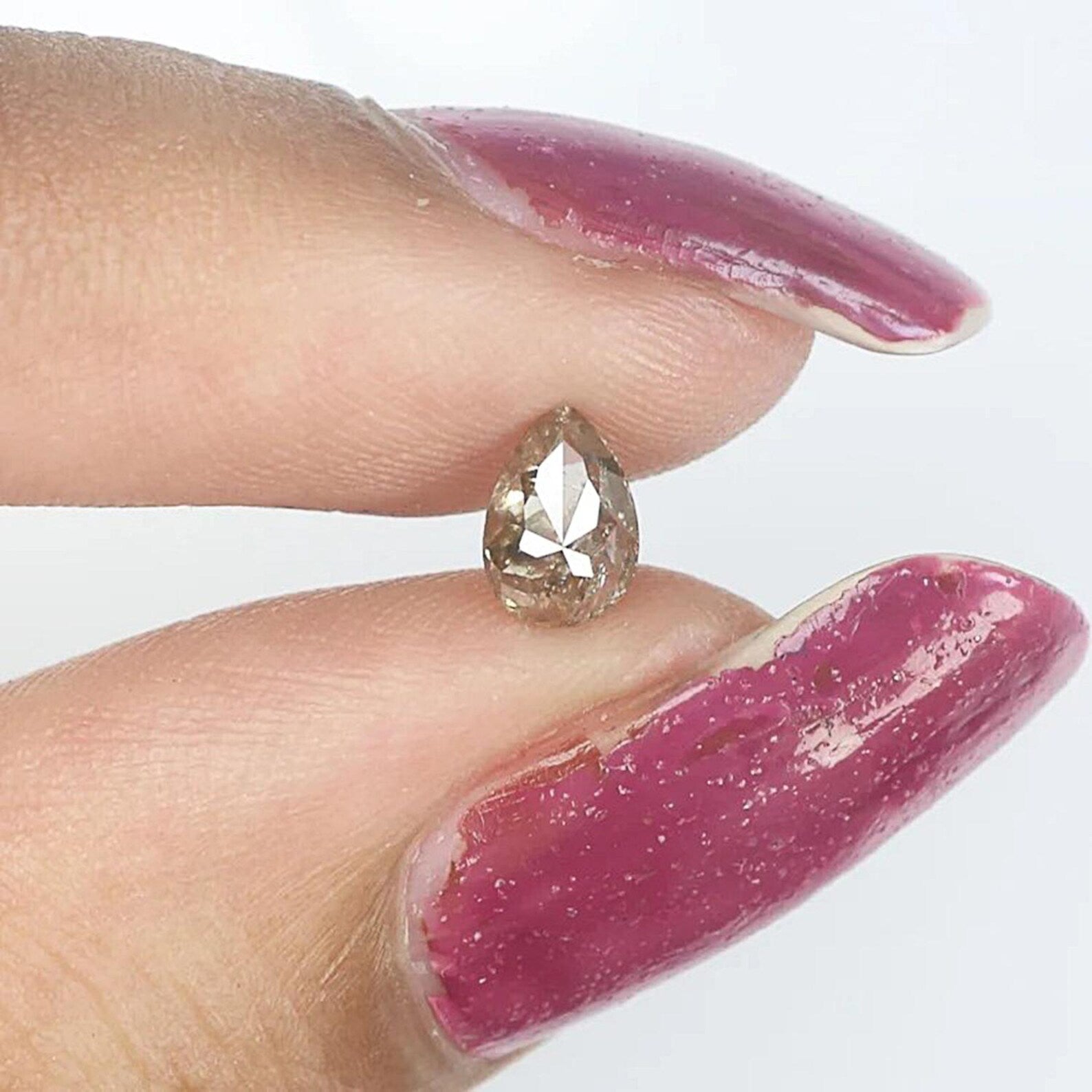 0.40 Ct Natural Loose Pear Shape Diamond Brown Color Pear Cut Diamond 5.75 MM Natural Loose Brown Color Diamond Pear Rose Cut Diamond NQ135