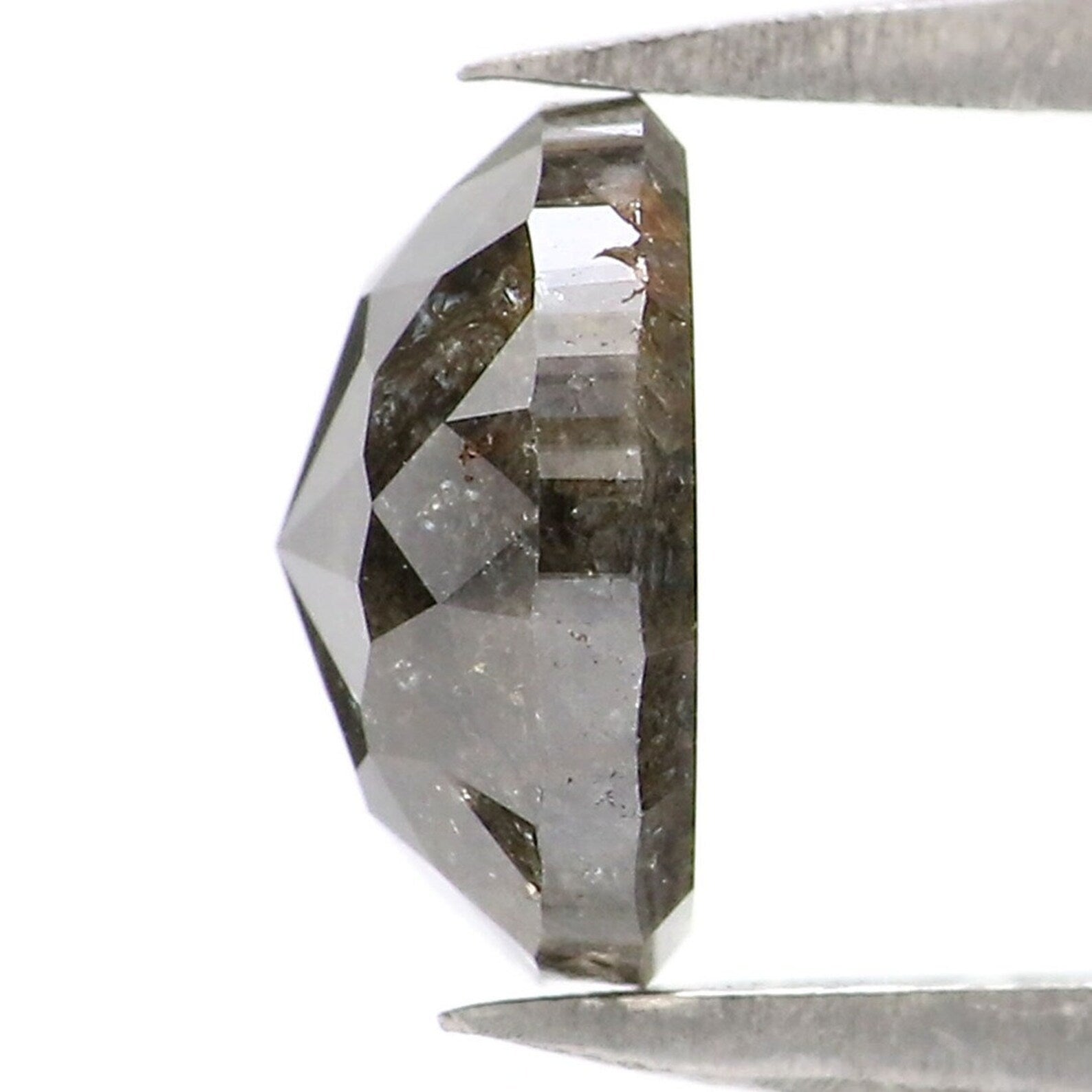 1.79 CT Natural Loose Round Rose Cut Diamond Salt And Pepper Round Shape Diamond 7.60 MM Natural Diamond Black Color Round Diamond NQ1028