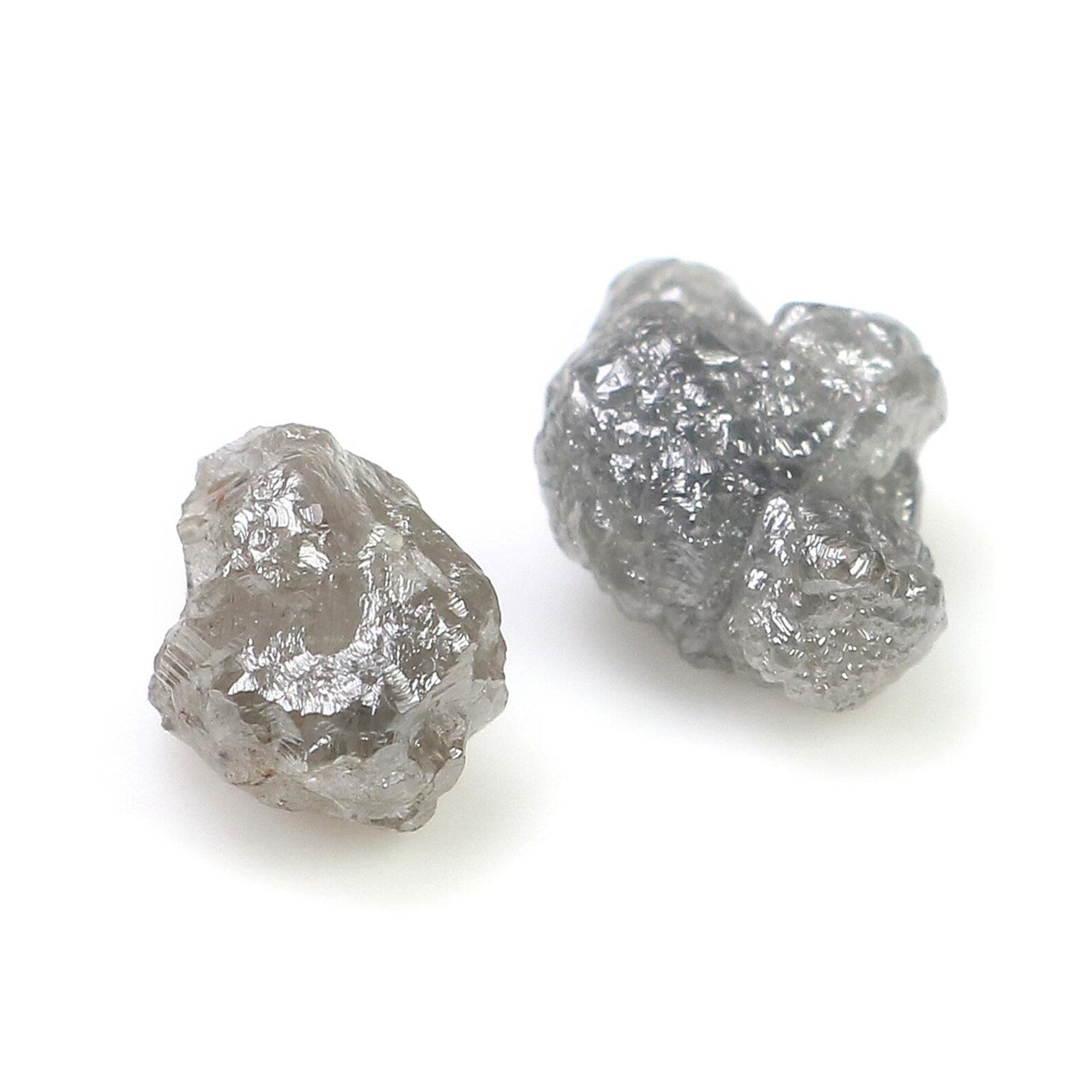 3.04 CT Natural Loose Rough Shape Diamond Grey Color Rough Uncut Diamond 9.05 MM Natural Grey Diamond Rough Irregular Cut Diamond NQ2584