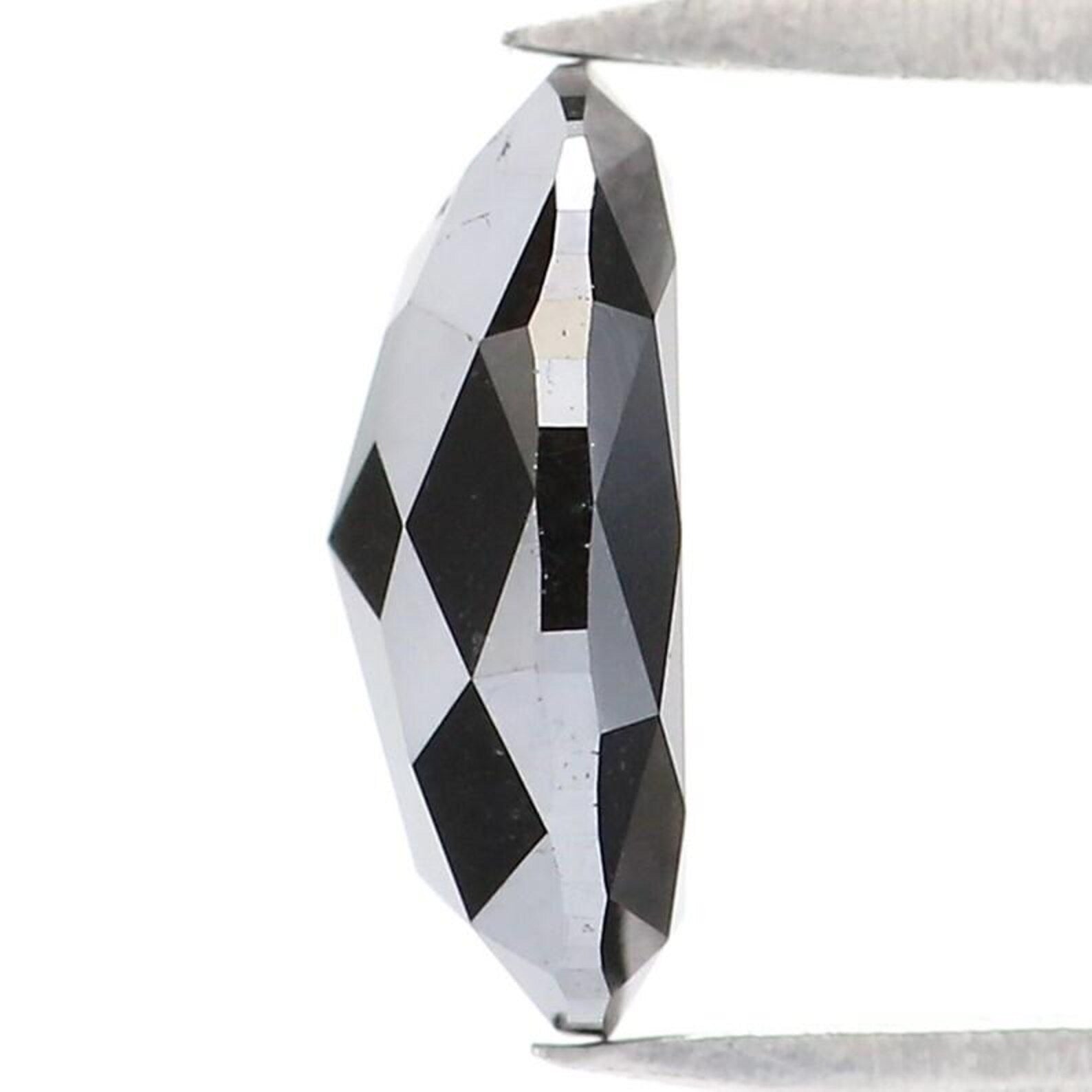 1.15 CT Natural Loose Oval Shape Diamond Black Color Oval Cut Diamond 8.00 MM Natural Loose Diamond Black Color Oval Rose Cut Diamond QN1980