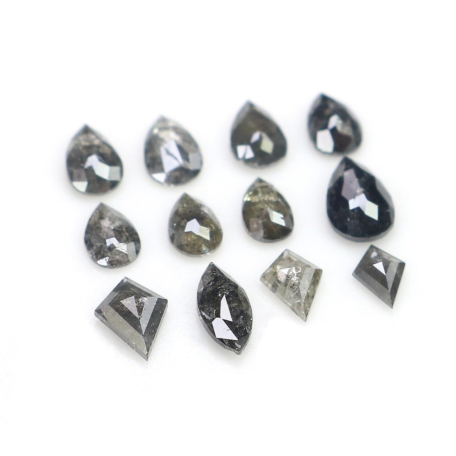 1.10 CT Natural Loose Mix Shape Diamond Salt And Pepper Mix Shape Diamond 3.40 MM Natural Loose Diamond Black Grey Mix Shape Diamond NQ2385