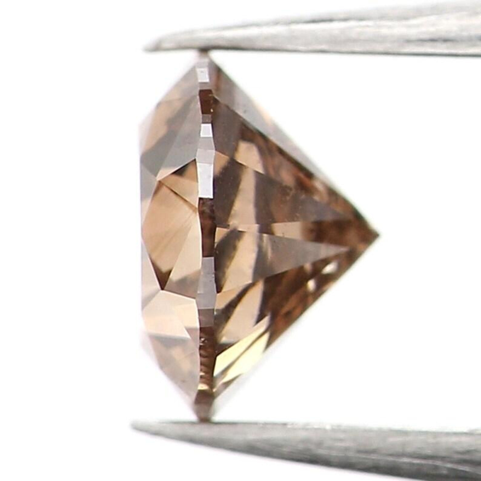 0.39 Ct Natural Loose Round Shape Diamond Brown Color Round Diamond 4.55 MM Natural Loose Brown Color Round Brilliant Cut Diamond NQ1220