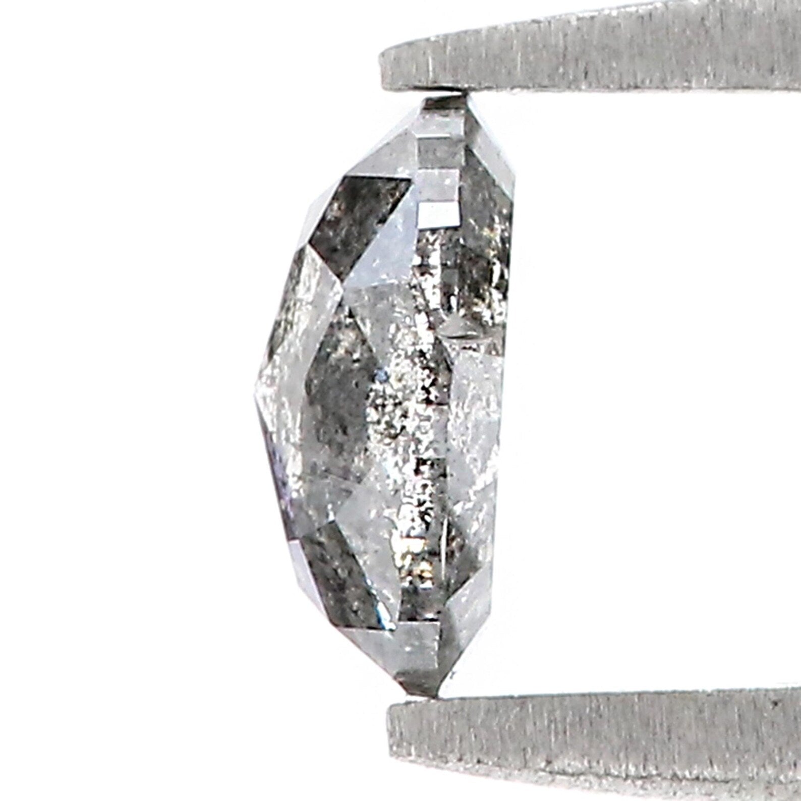 0.66 CT Natural Loose Oval Shape Diamond Salt And Pepper Diamond 6.25 MM Natural Loose Diamond Black Grey Color Oval Rose Cut Diamond QN830