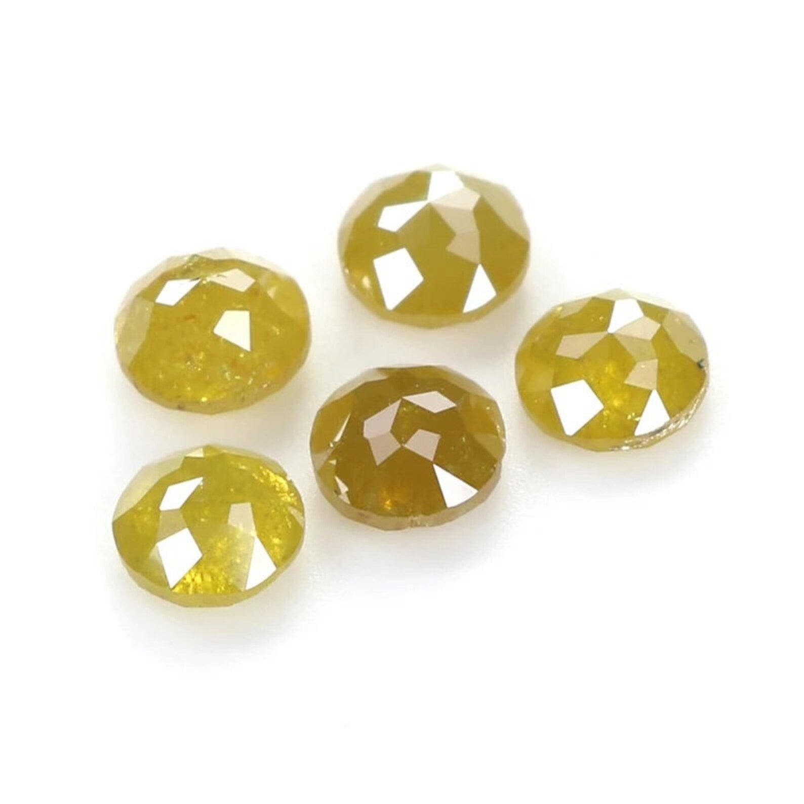 1.44 CT Natural Loose Round Shape Diamond Yellow Color Round Cut Diamond 3.70 MM Natural Diamond Yellow Color Round Rose Cut Diamond NQ694