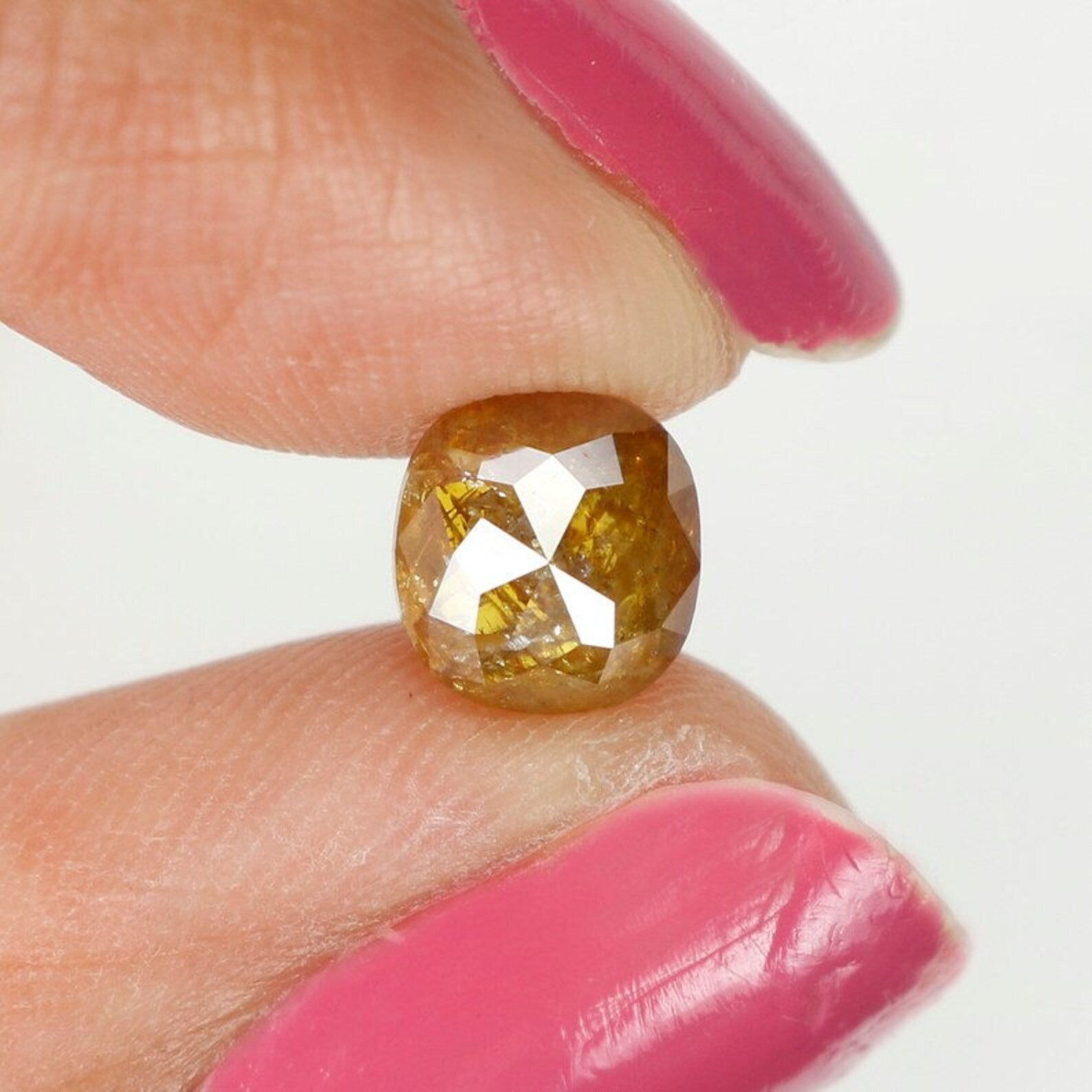 1.08 CT Natural Loose Cushion Shape Diamond Brown Color Cushion Cut Diamond 6.25 MM Natural Loose Diamond Cushion Rose Cut Diamond NQ994