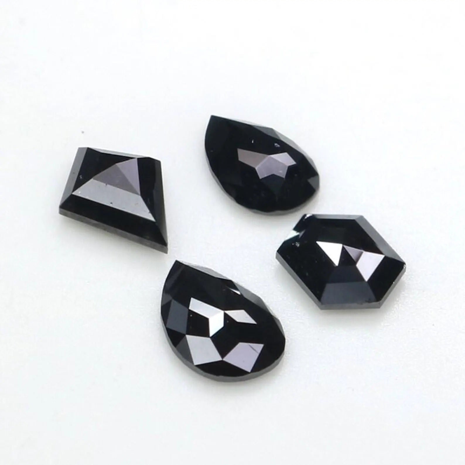 0.90 CT Natural Loose Mix Shape Diamond Black Color Mix Shape Diamond 5.80 MM Natural Loose Black Color Mix Shape Rose Cut Diamond QN2250