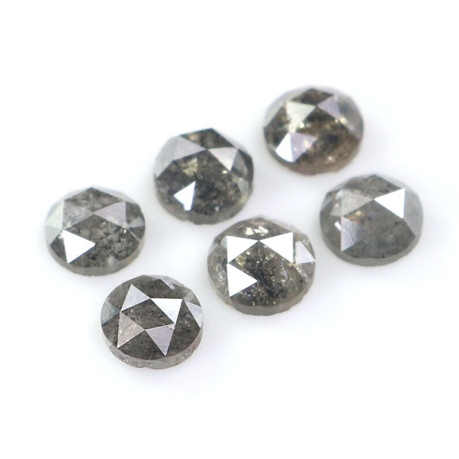 1.81 CT Natural Loose Round Shape Diamond Salt And Pepper Round Cut Diamond 3.90 MM Natural Black Grey Color Round Rose Cut Diamond NQ2060
