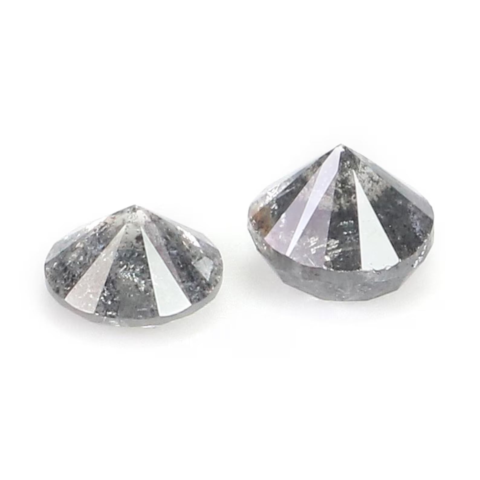 0.55 CT Natural Loose Round Shape Pair Diamond Salt And Pepper Round Diamond 3.70 MM Natural Black Grey Round Brilliant Cut Diamond NQ302