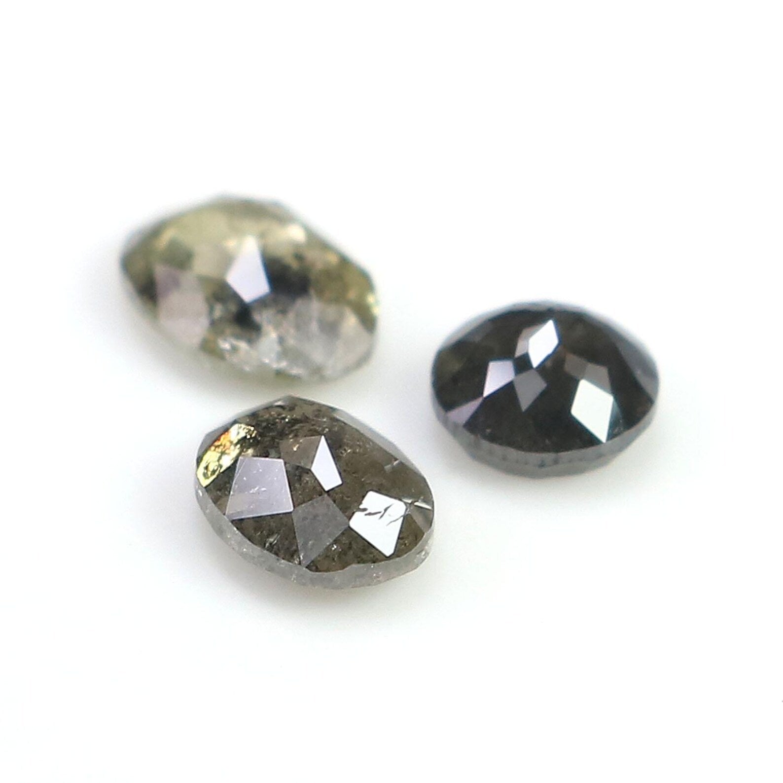 0.93 Ct Natural Loose Mix Shape Diamond Salt And Pepper Mix Shape Diamond 3.85 MM Natural Black Gray Color Mix Shape Rose Cut Diamond QN1095