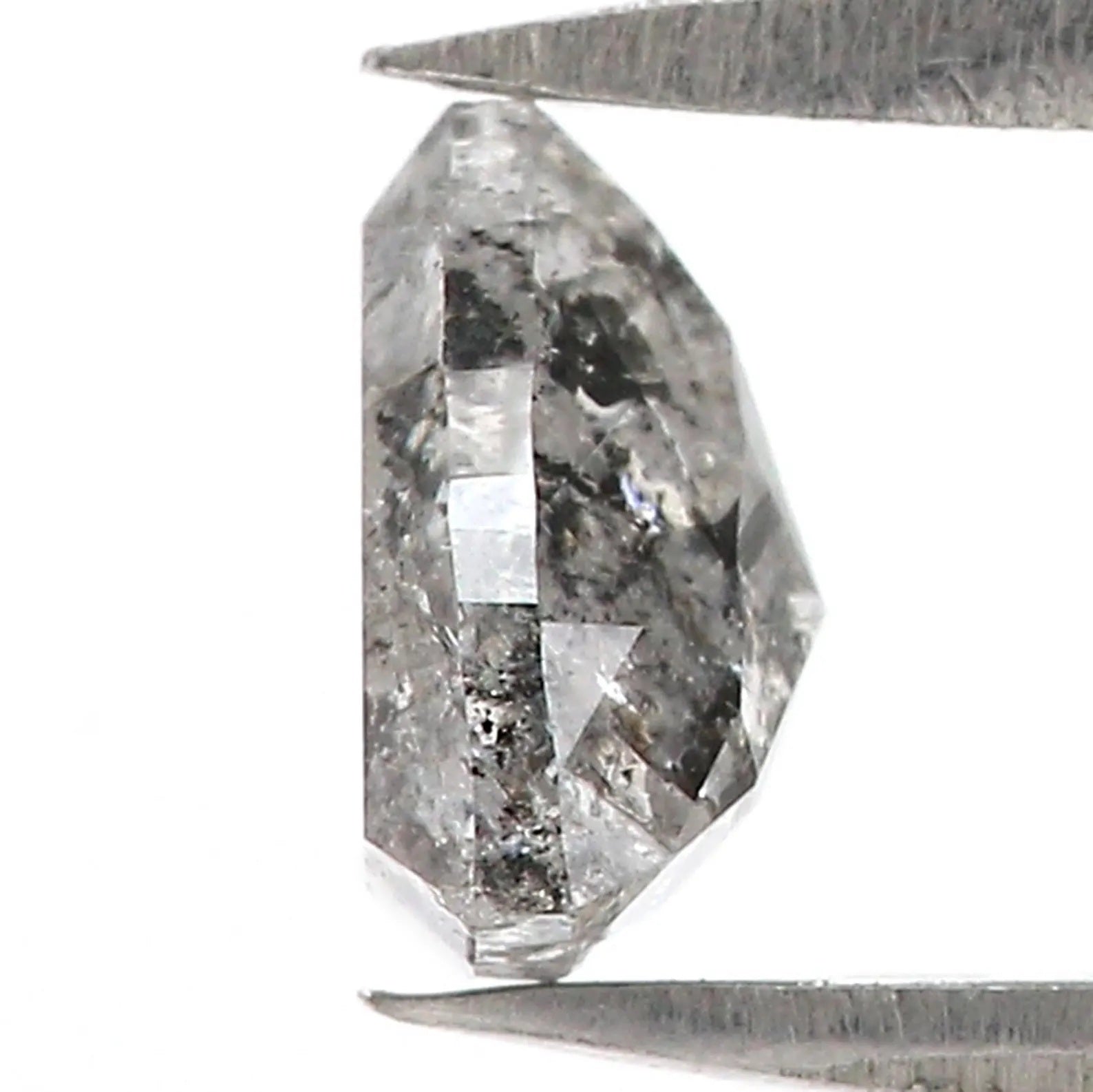 0.90 CT Natural Loose Triangle Shape Diamond Salt And Pepper Triangle Cut Diamond 6.25 MM Black Grey Color Triangle Rose Cut Diamond NQ222