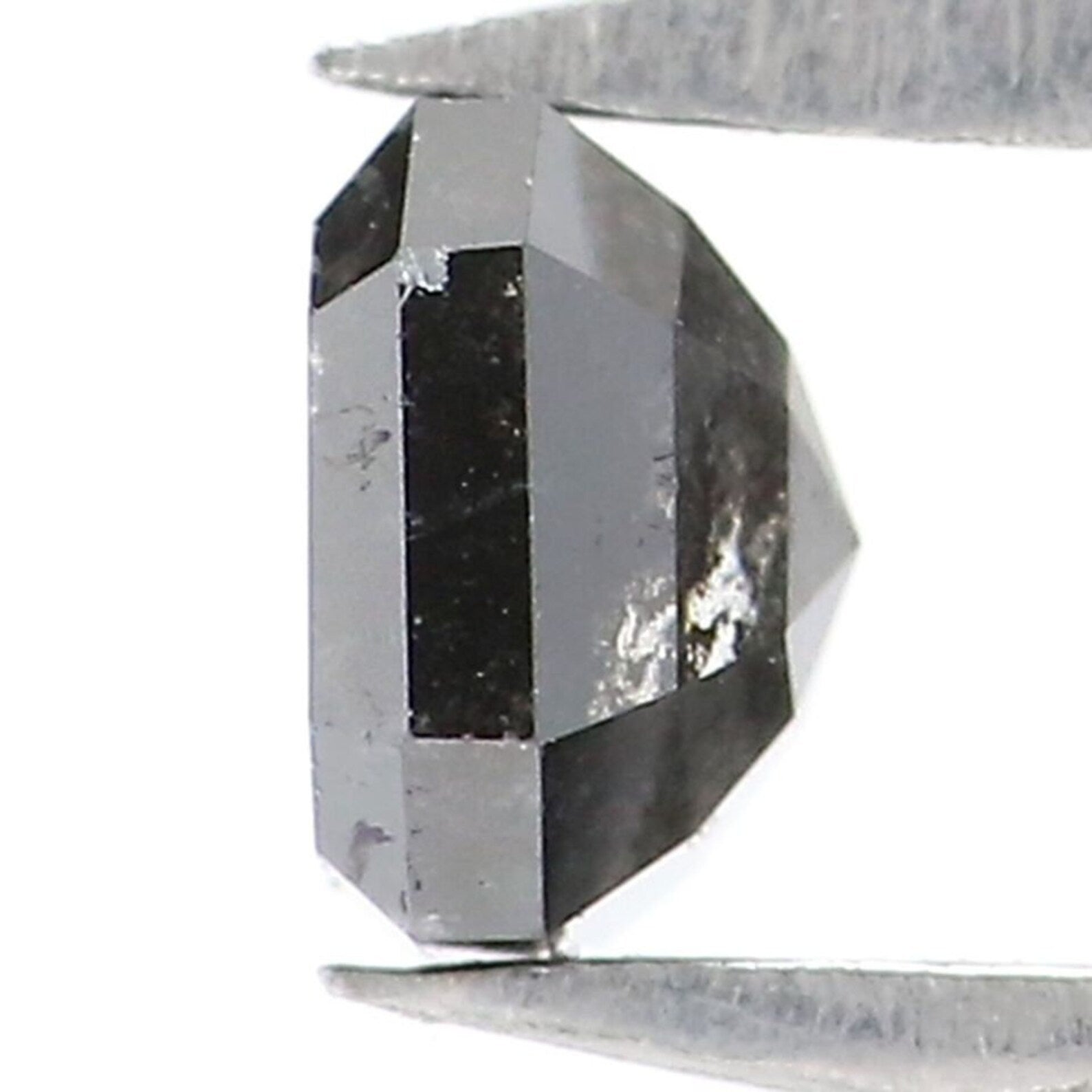 0.40 Ct Natural Loose Emerald Shape Diamond Salt And Pepper Emerald Diamond 4.00 MM Natural Black Grey Color Emerald Rose Cut Diamond NQ9403