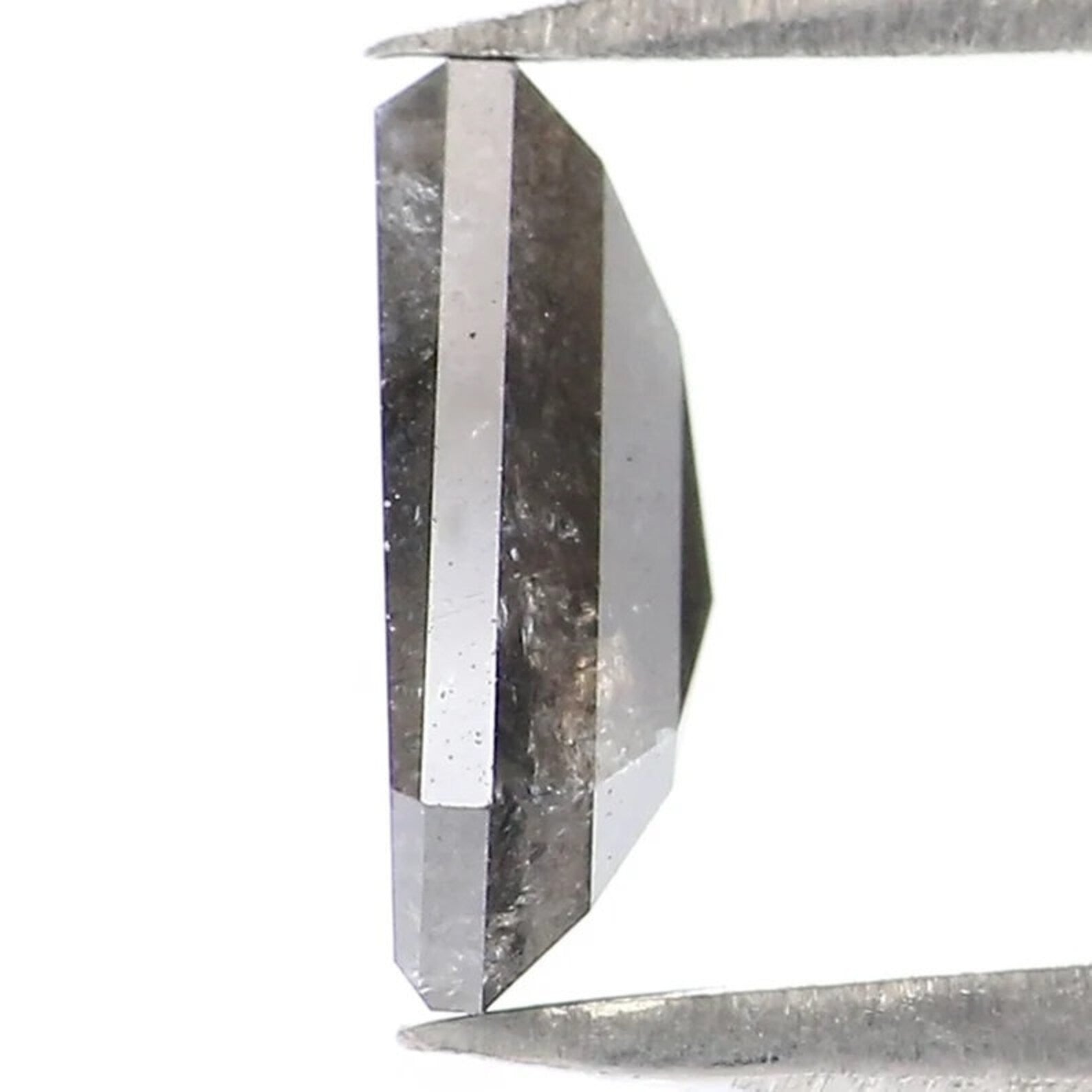 1.37 CT Natural Loose Shield Shape Diamond Salt And Pepper Shield Diamond 8.95 MM Natural Black Gray Color Shield Rose Cut Diamond NQ9449