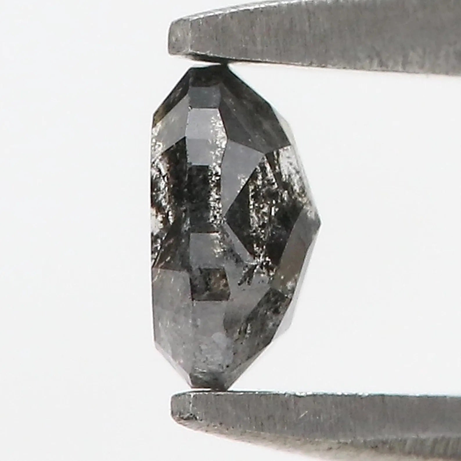 0.32 Ct Natural Loose Oval Shape Diamond Salt And Pepper Oval Cut Diamond 4.50 MM Black Grey Color Oval Shape Rose Cut Diamond QN9185