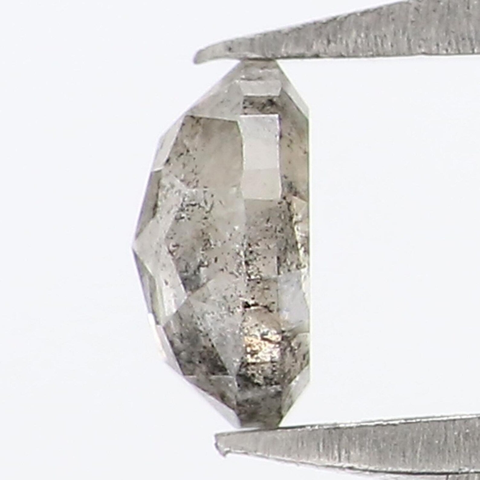 0.24 Ct Natural Loose Oval Shape Diamond Salt And Pepper Oval Cut Diamond 4.00 MM Natural Black Grey Color Oval Rose Cut Diamond NQ9304