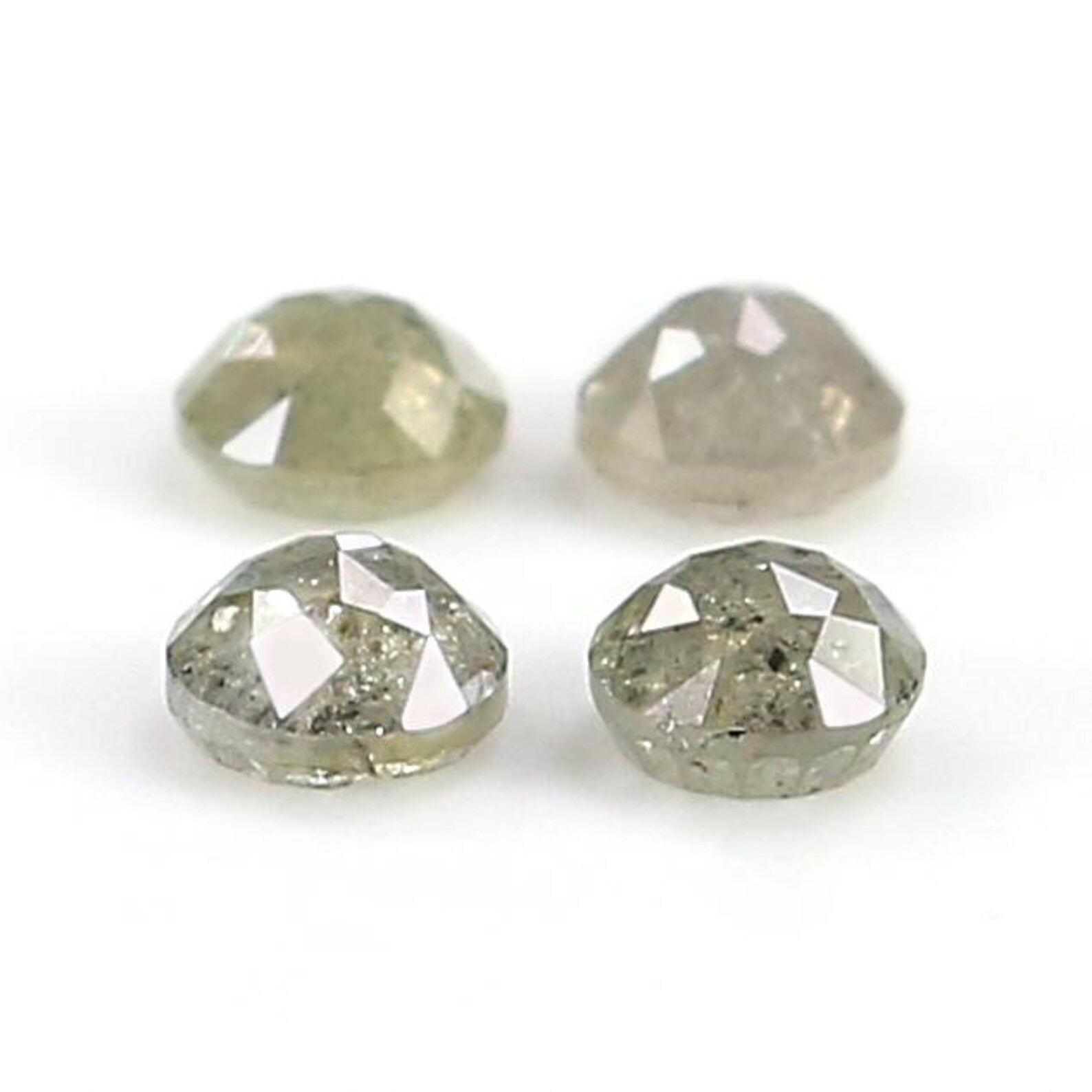 1.38 CT Natural Loose Round Shape Diamond Salt And Pepper Round Cut Diamond 4.10 MM Natural Loose Grey Color Round Rose Cut Diamond NQ778