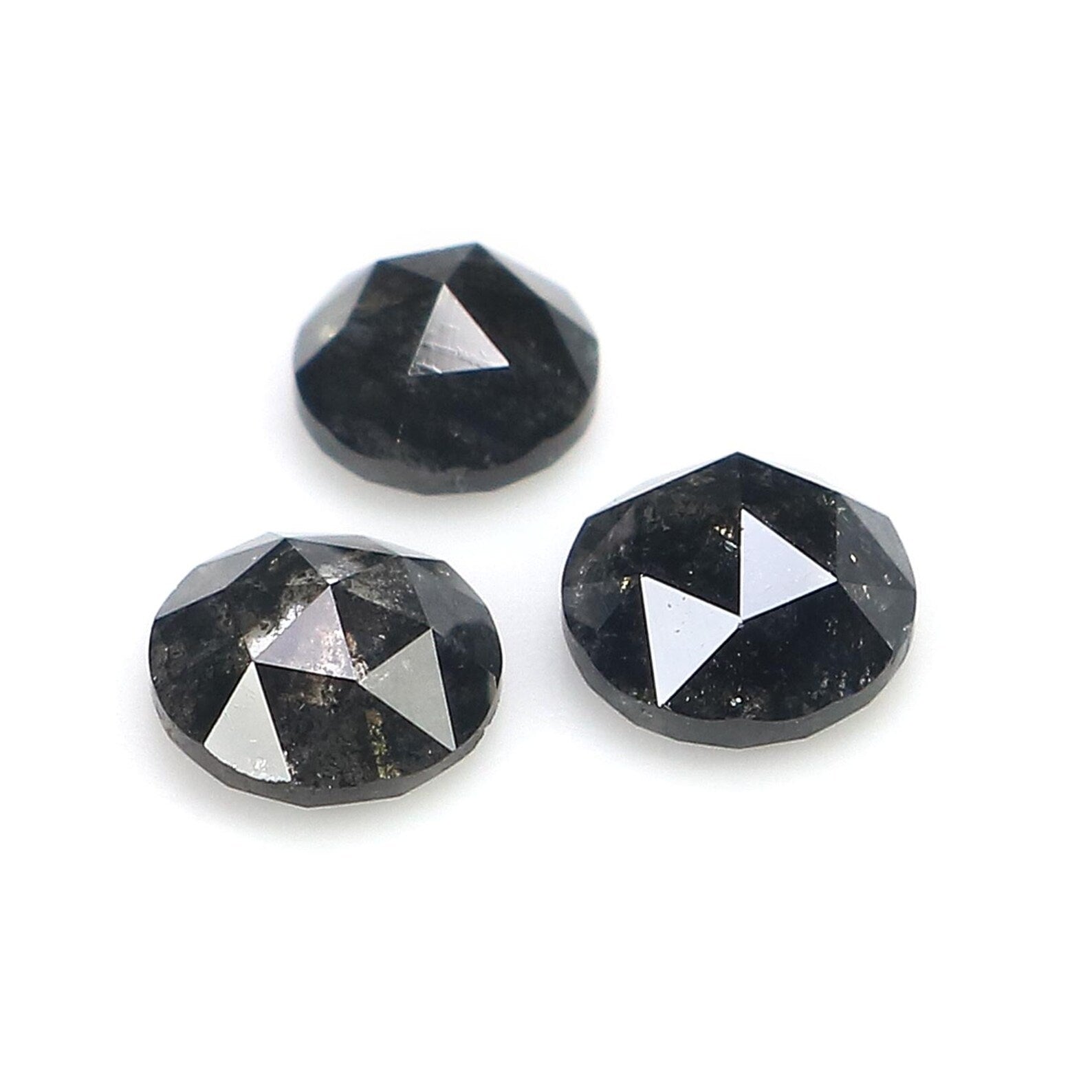 1.15 CT Natural Loose Round Cut Diamond Salt And Pepper Round Diamond 4.10 MM Natural Diamond Black Grey Color Round Rose Cut Diamond NQ8746