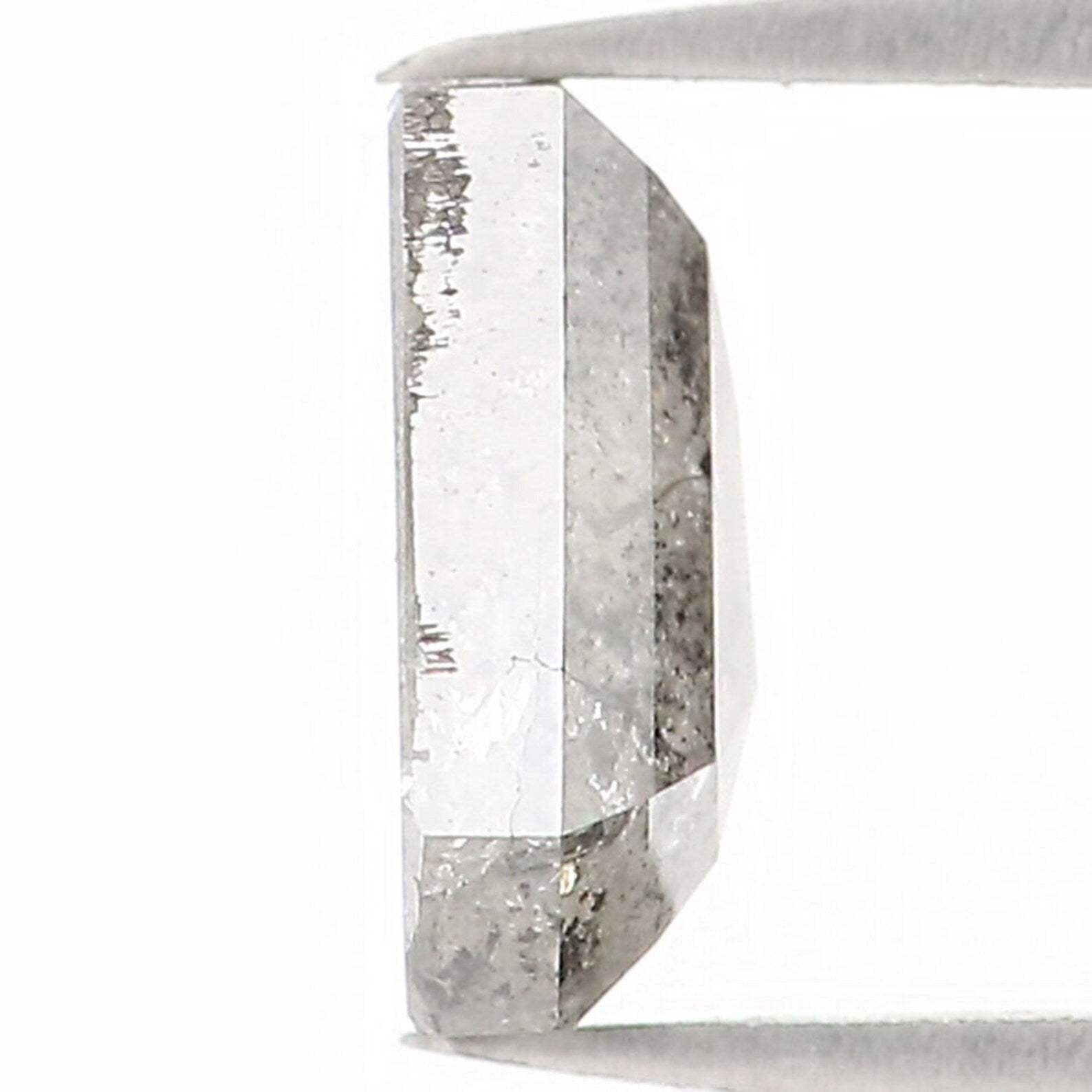 0.97 CT Natural Loose Coffin Shape Diamond Salt And Pepper Coffin Cut Diamond 6.70 MM Black Grey Color Coffin Shape Rose Cut Diamond QN1553