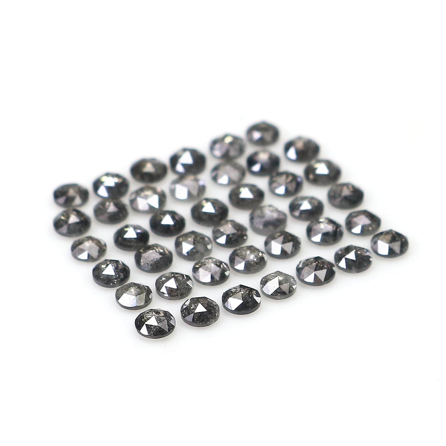 1.26 Ct Natural Loose Round Cut Diamond Salt And Pepper Diamond 1.80 MM Natural Loose Diamond Black Grey Color Round Rose Cut Diamond LQ1418