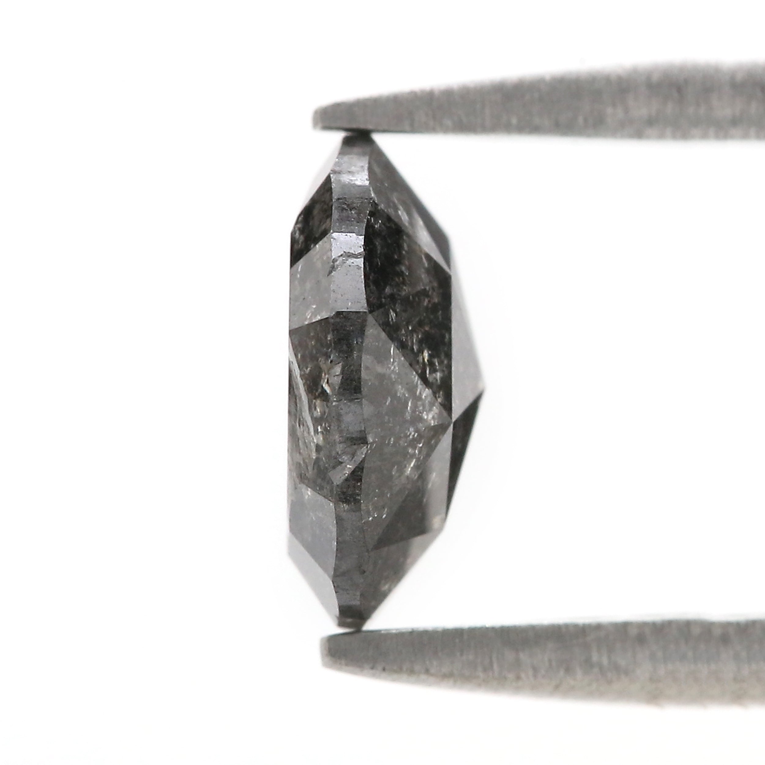 Natural Round Salt and Pepper Diamond 1.80 CT Loose Rose Cut Black Gray Stone 8.20 MM Rustic Diamond For Custom Engagement Ring L3681