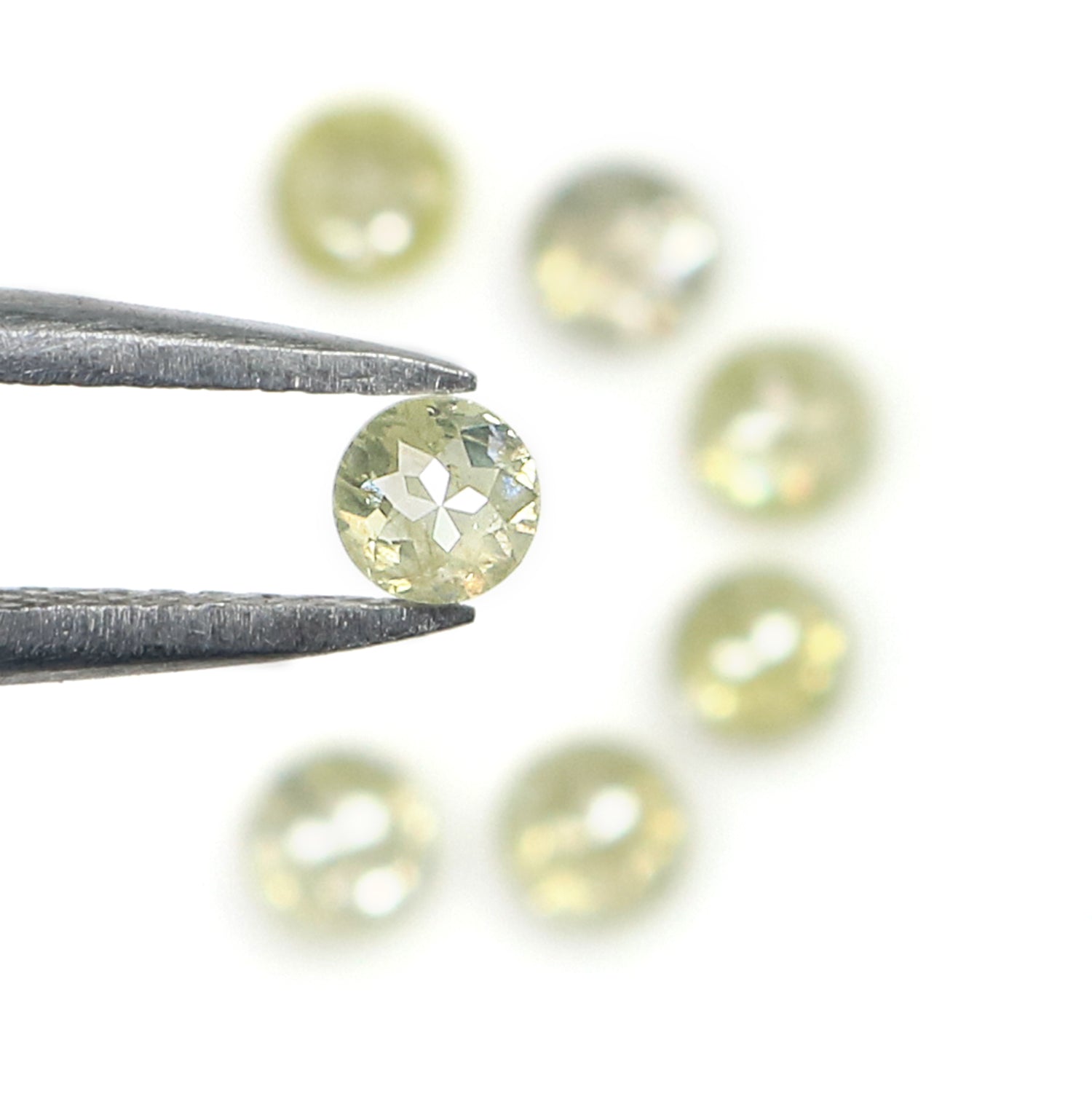 1.28 CT Natural Loose Round Rose Cut Diamond Yellow Color Round Shape Diamond 3.30 MM Natural Loose Grey Color Round Rose Cut Diamond L5985