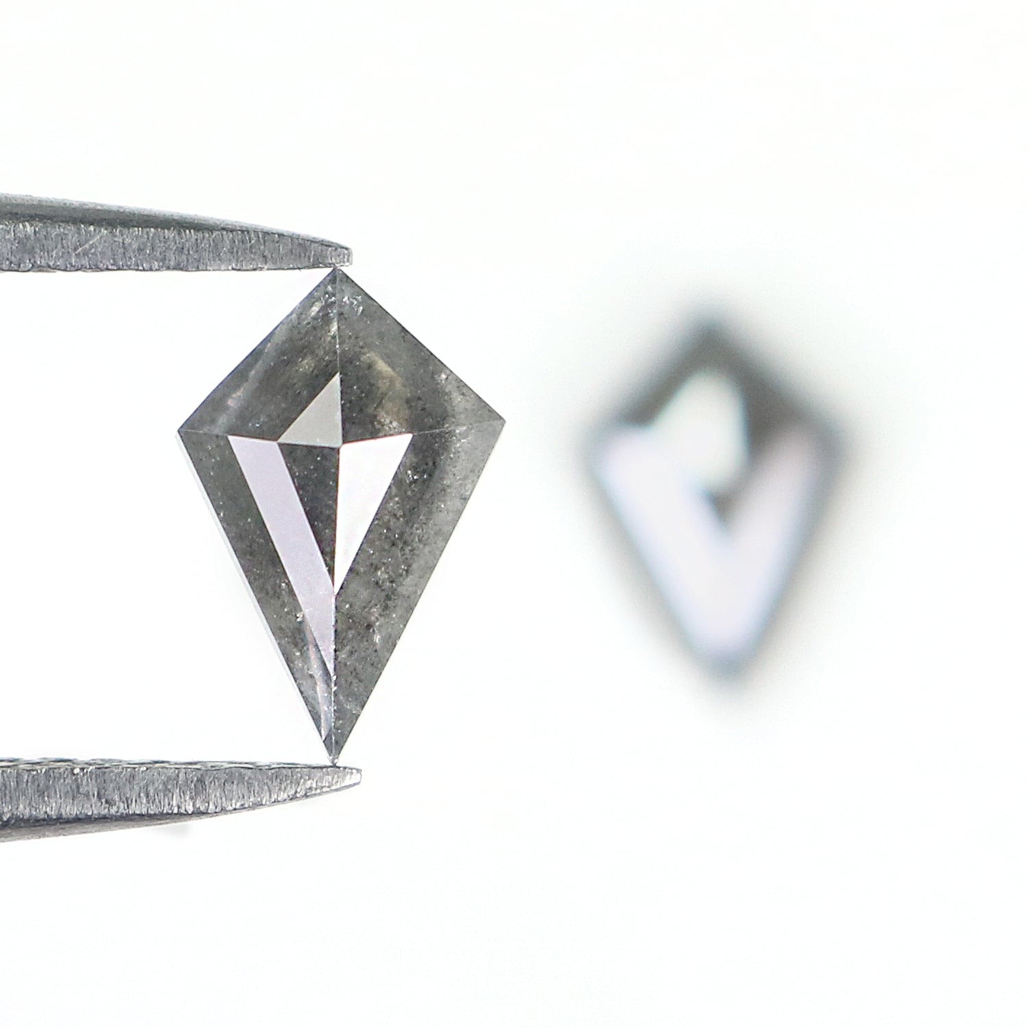 1.18 CT Natural Loose Kite Cut Pair Diamond Salt And Pepper Kite Diamond 7.75 MM Natural Loose Black Grey Color Kite Rose Cut Diamond L3438