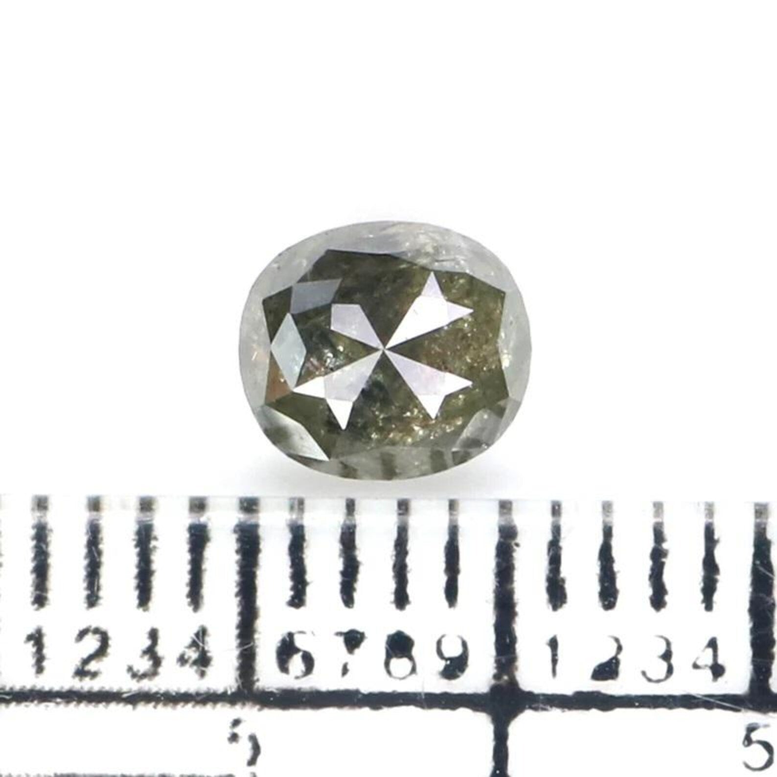 1.07 CT Natural Loose Oval Shape Diamond Salt And Pepper Oval Diamond 5.75 MM Natural Loose Black Grey Color Oval Rose Cut Diamond NQ2363