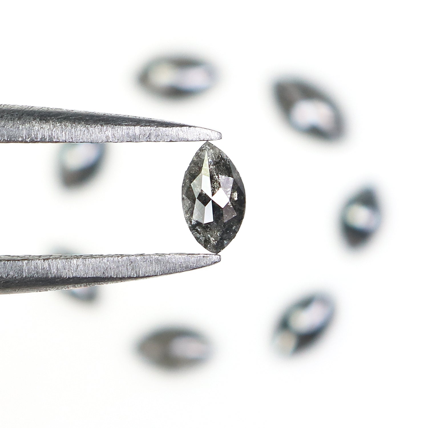 0.71 CT Natural Loose Marquise Shape Diamond Salt And Pepper Marquise Diamond 4.80 MM Natural Black Grey Marquise Rose Cut Diamond NQ2272