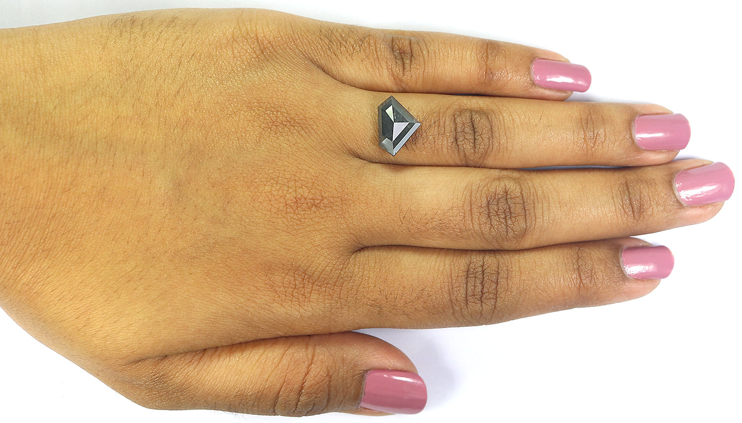 3.67 Ct Natural Loose Shield Shape Diamond Salt And Pepper Shield Shape Diamond 8.90 MM Natural Gray Color Shield Rose Cut Diamond QL982