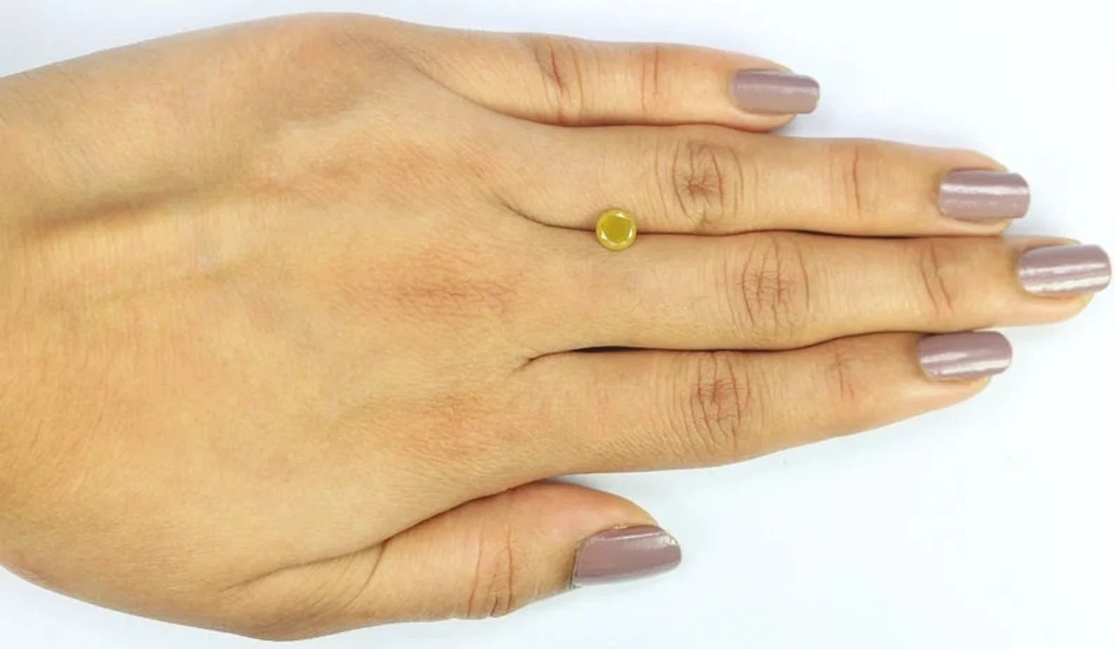 0.76 CT Natural Loose Round Shape Diamond Yellow Color Round Diamond 5.20 MM Natural Diamond Yellow Color Round Brilliant Cut Diamond NQ216
