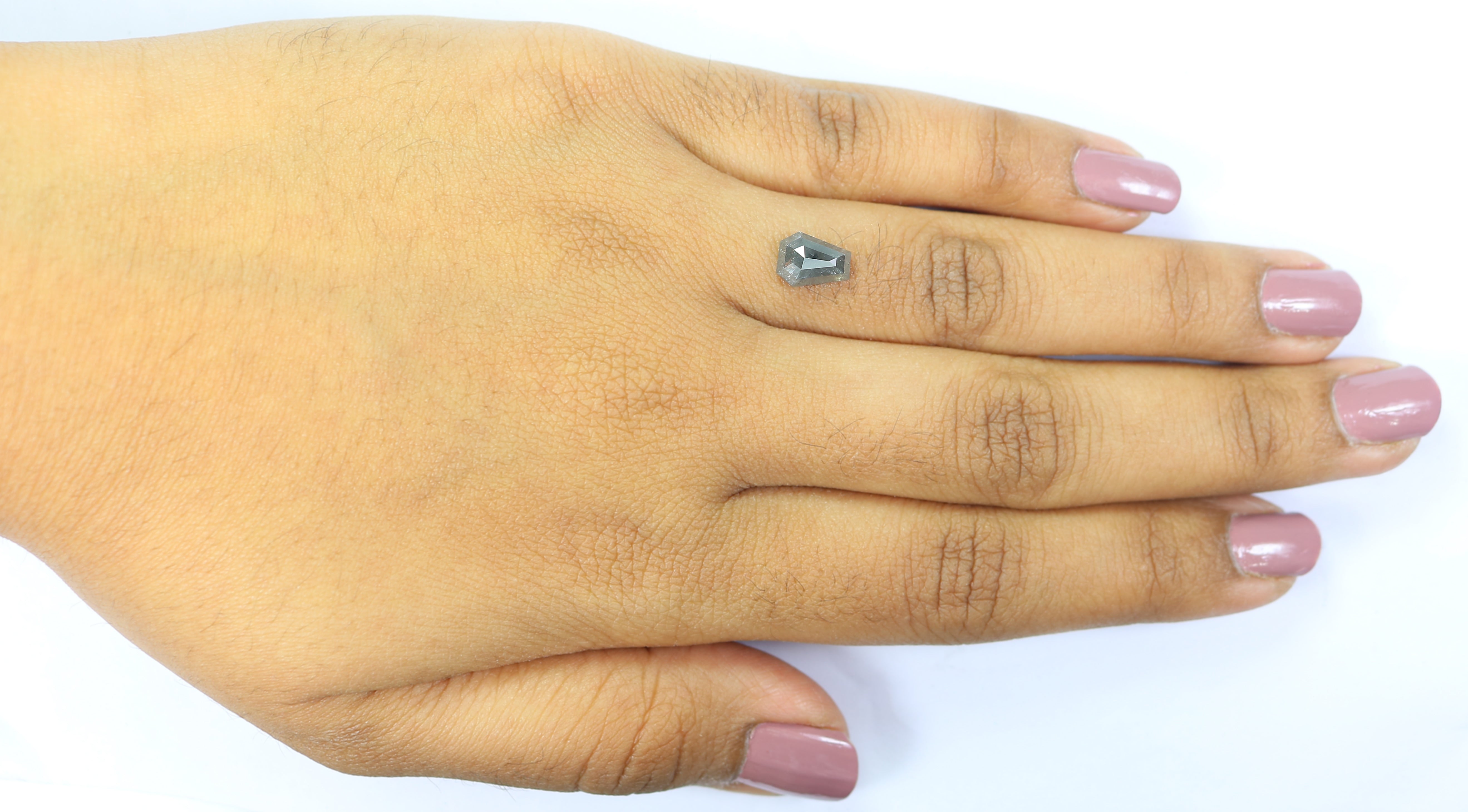 1.33 CT Natural Loose Coffin Shape Diamond Salt And Pepper Coffin Diamond 7.90 MM Natural Black Grey Color Coffin Rose Cut Diamond LQ3315
