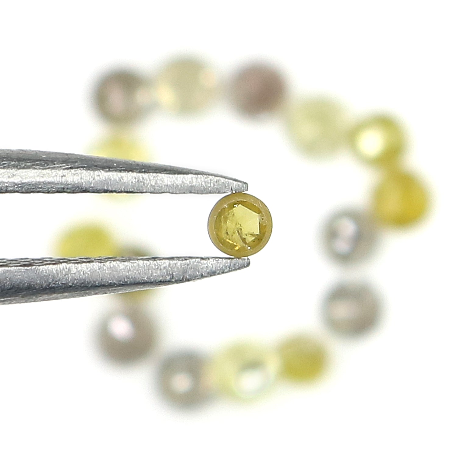 1.15 CT Natural Loose Round Rose Cut Diamond Grey Color Round Shape Diamond 2.40 MM Natural Loose Yellow Color Round Rose Cut Diamond KQ2437