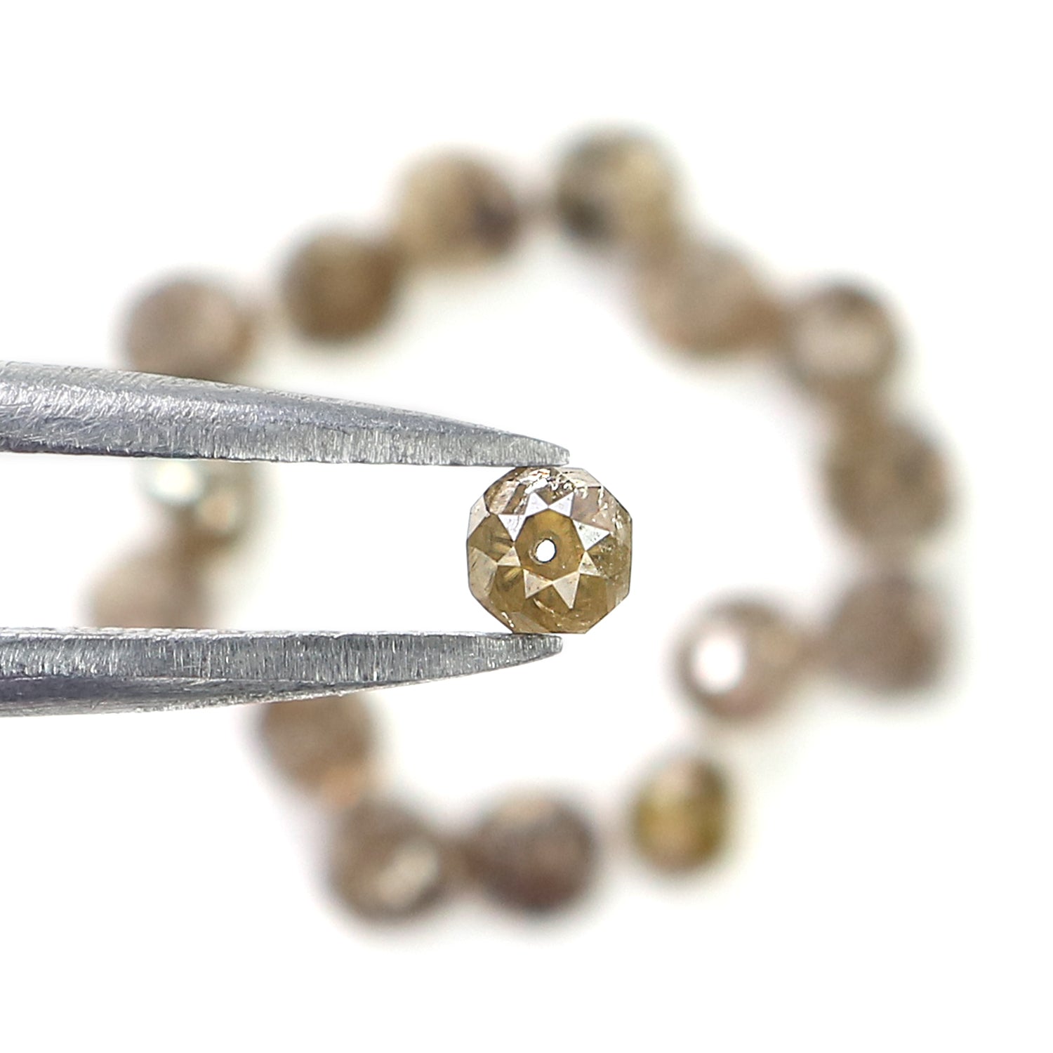 2.42 CT Natural Loose Bead Shape Diamond Brown Color Bead Cut Diamond 2.70 MM Natural Loose Diamond Bead Rose Cut Diamond LQ1736