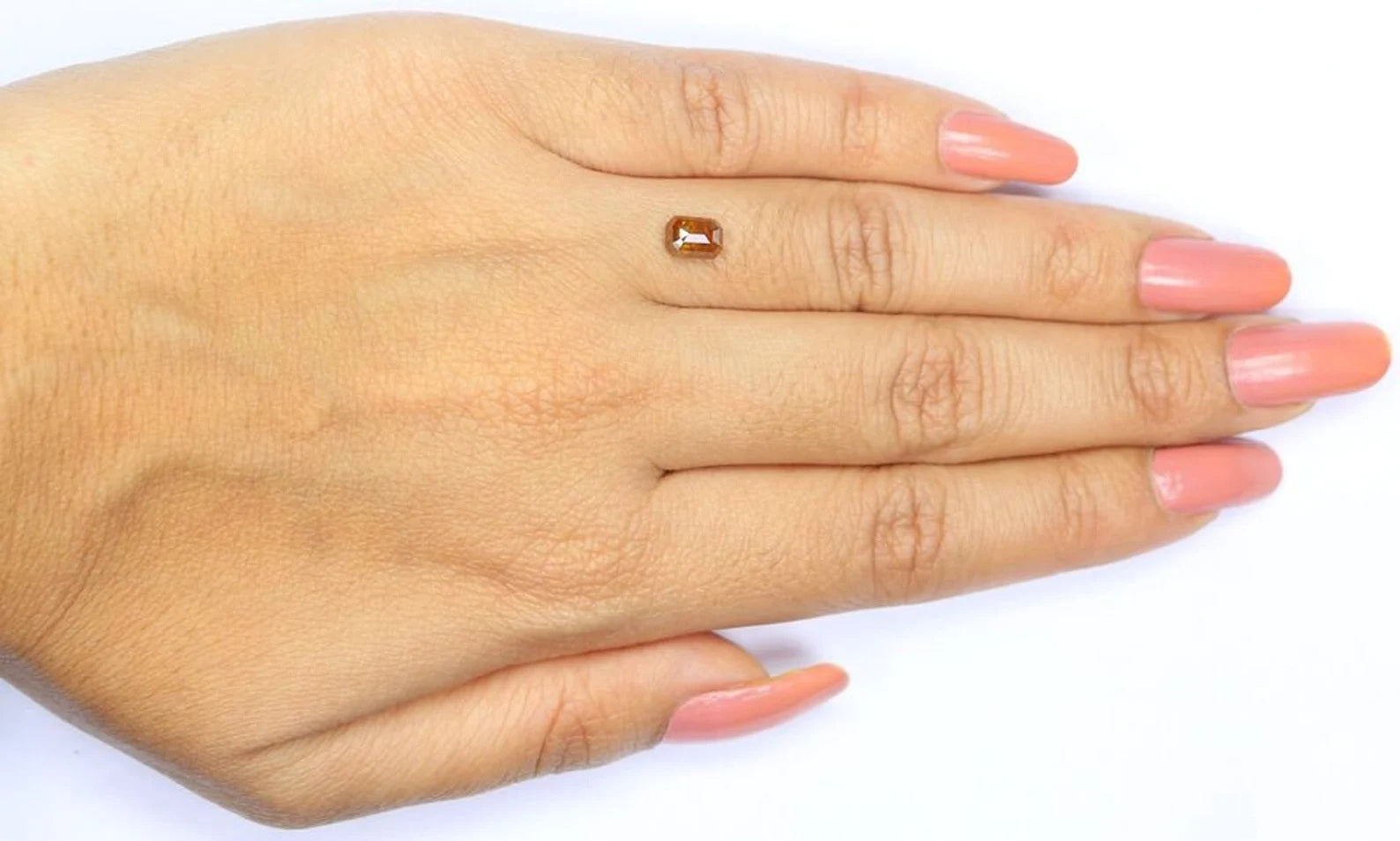 0.73 CT Natural Loose Emerald Shape Diamond Brown Color Emerald Cut Diamond 5.95 MM Natural Loose Brown Color Emerald Rose Cut Diamond NQ988