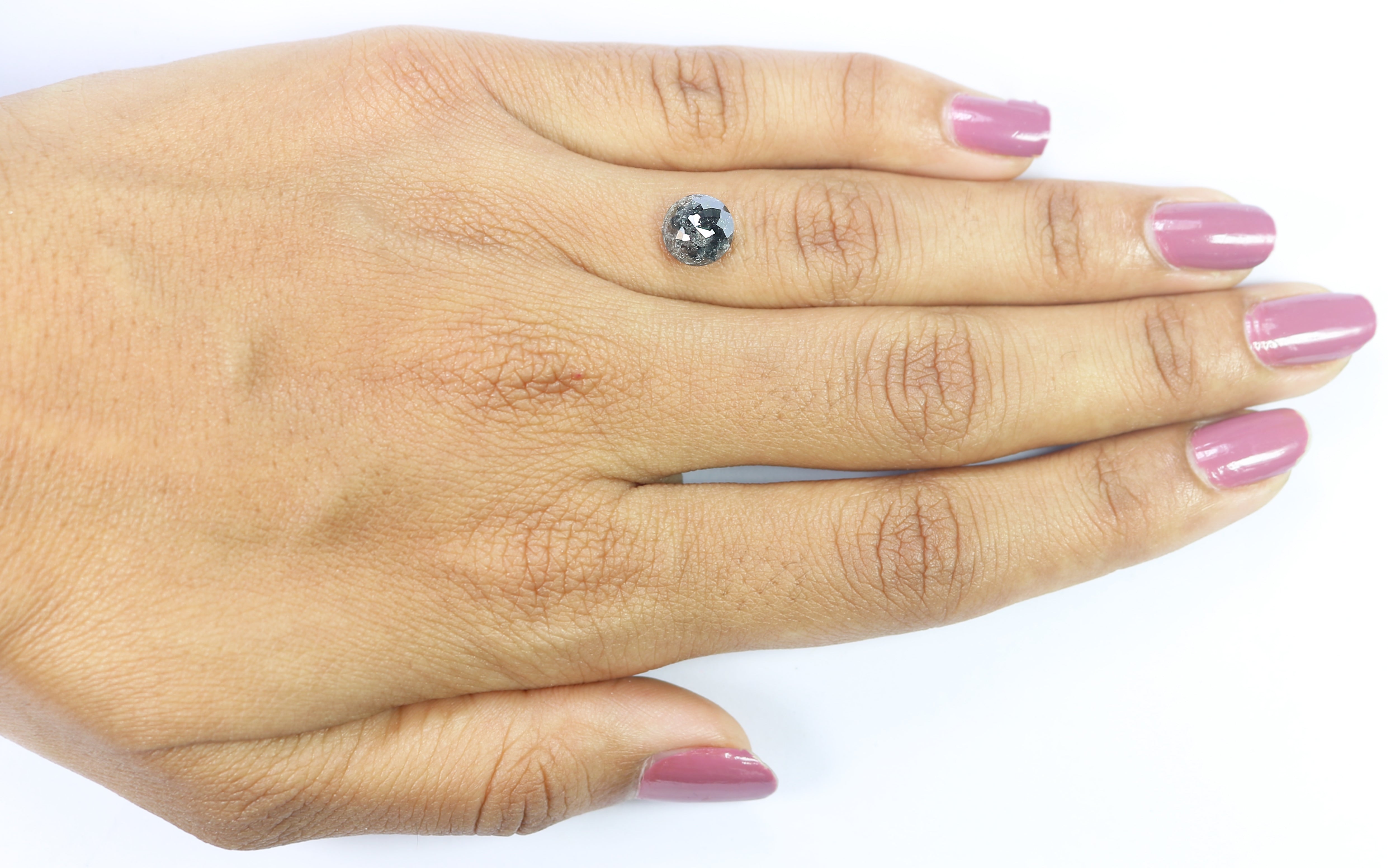 2.07 CT Natural Loose Round Rose Cut Diamond Salt And Pepper Round Diamond 7.65 MM Natural Loose Black Color Diamond Rose Cut Diamond LQ026