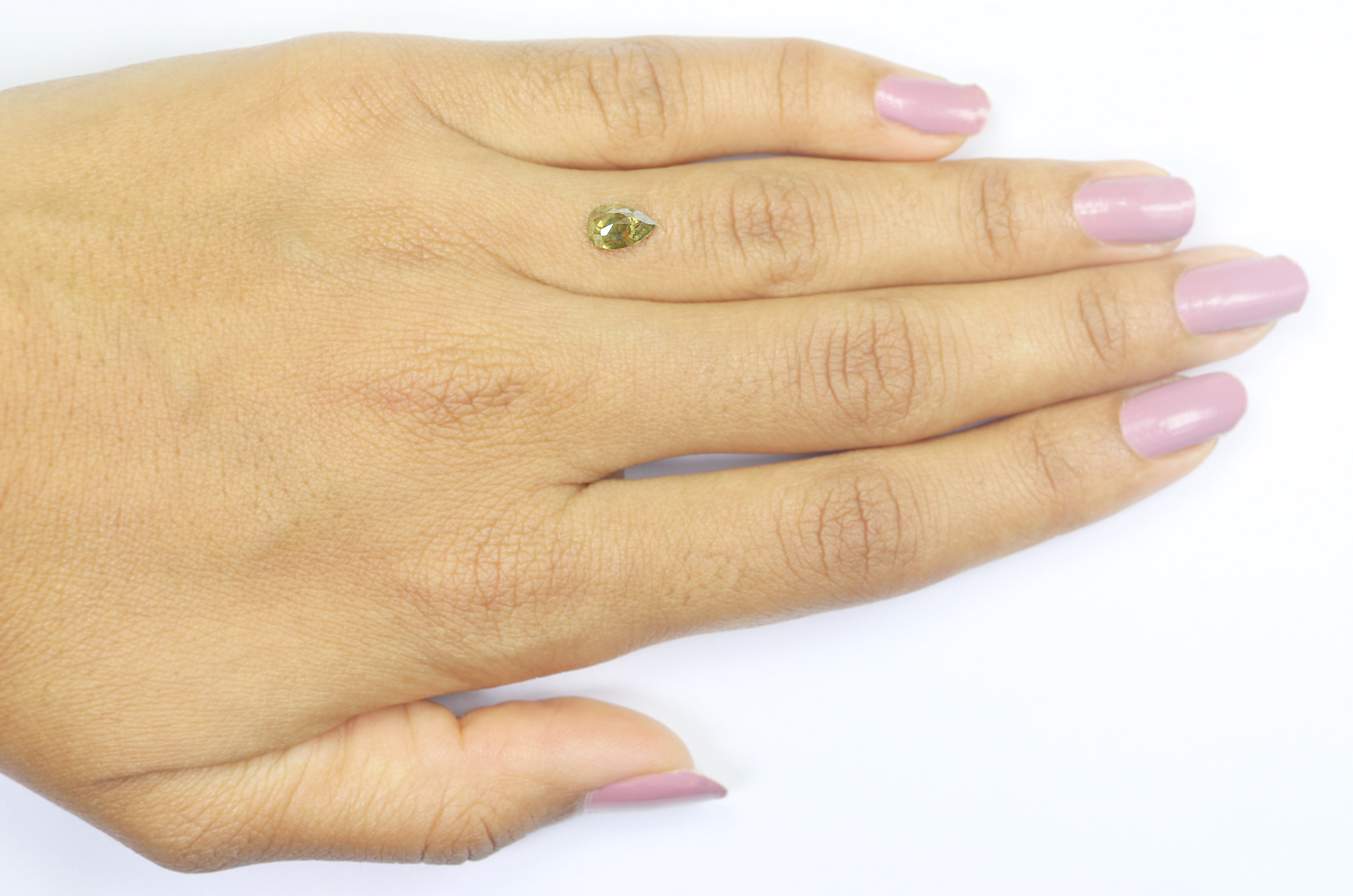 0.73 CT Natural Loose Pear Shape Diamond Green Color Pear Cut Diamond 7.50 MM Natural Loose Green Color Diamond Pear Rose Cut Diamond LQ442