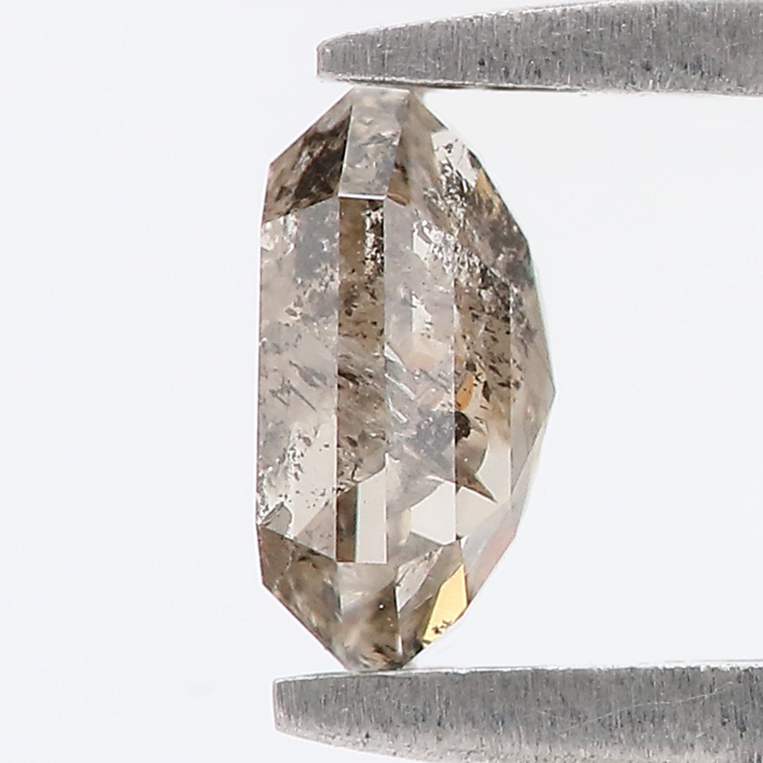 0.75 CT Natural Loose Emerald Shape Diamond Salt And Pepper Emerald Diamond 5.95 MM Black Grey Color Emerald Shape Rose Cut Diamond QL9987
