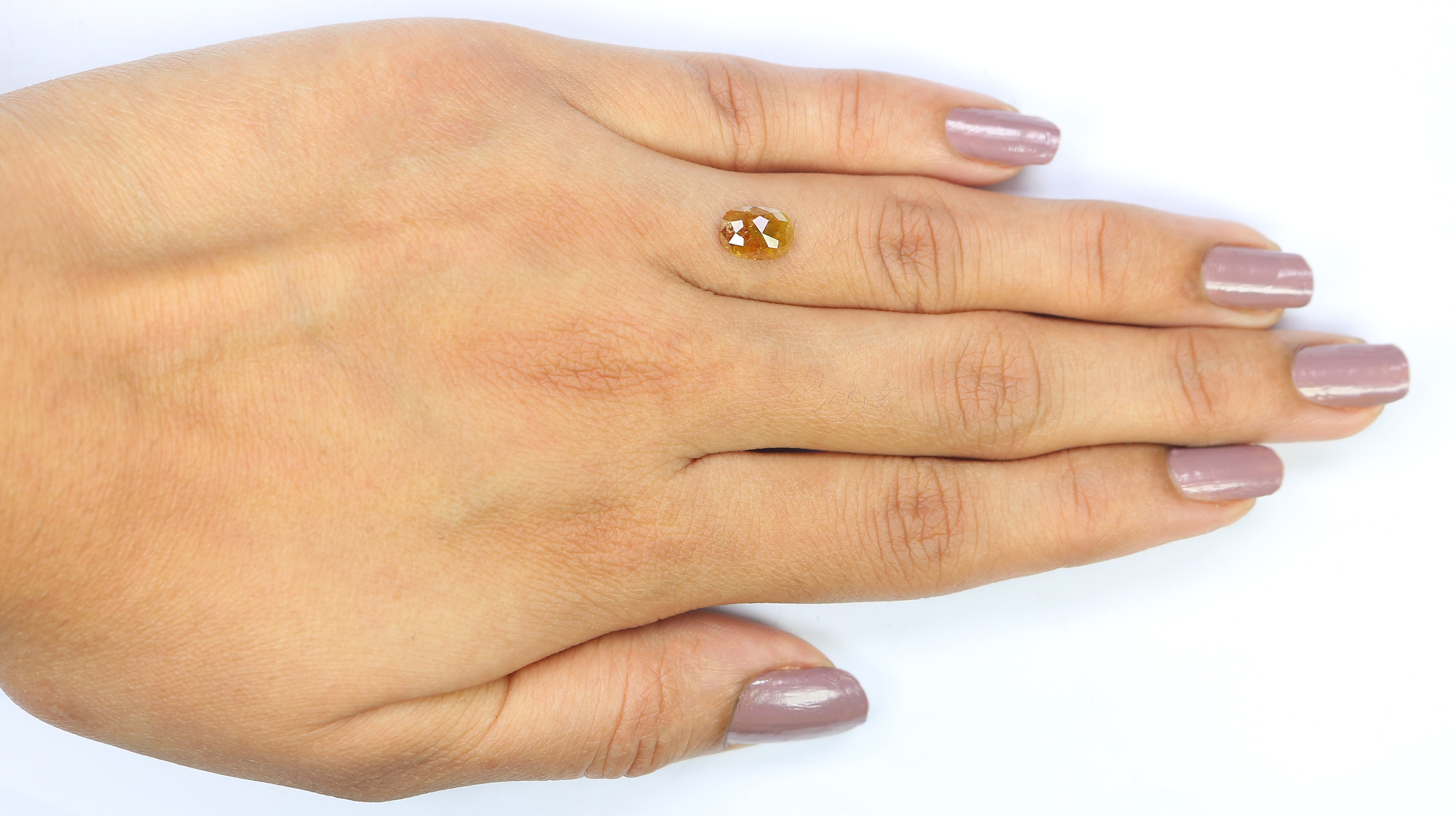 1.09 CT Natural Loose Oval Shape Diamond Yellow Color Oval Cut Diamond 7.95 MM Natural Brown Color Diamond Oval Rose Cut Diamond LQ9919