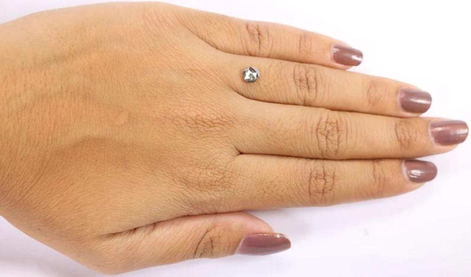 0.54 CT Natural Loose Round Shape Diamond Salt And Pepper Round Diamond 5.20 MM Natural Loose Black Grey Color Round Rose Cut Diamond NQ7721