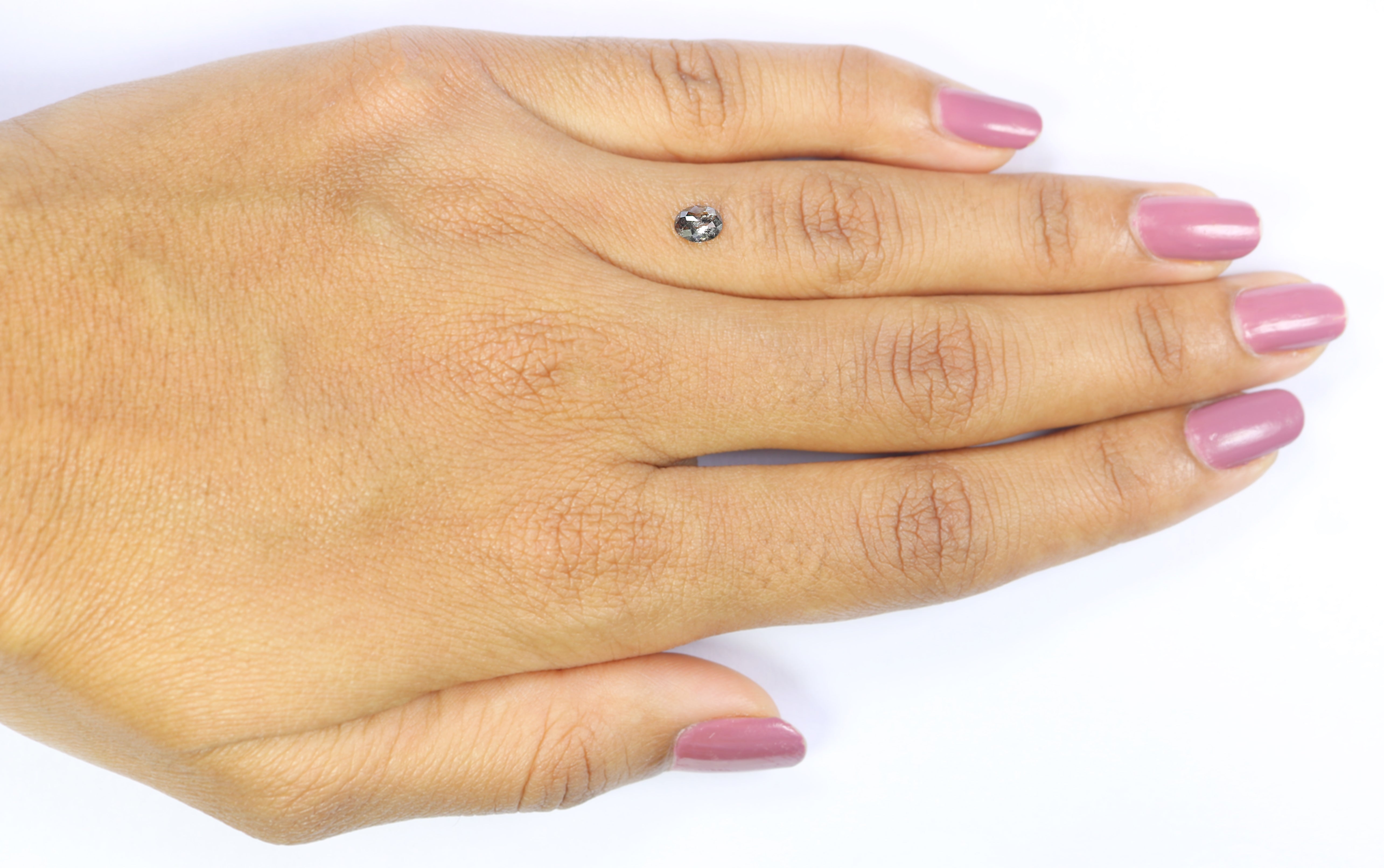 0.39 CT Natural Loose Oval Shape Diamond Salt And Pepper Oval Diamond 5.25 MM Natural Loose Black Grey Color Oval Rose Cut Diamond LQ8987