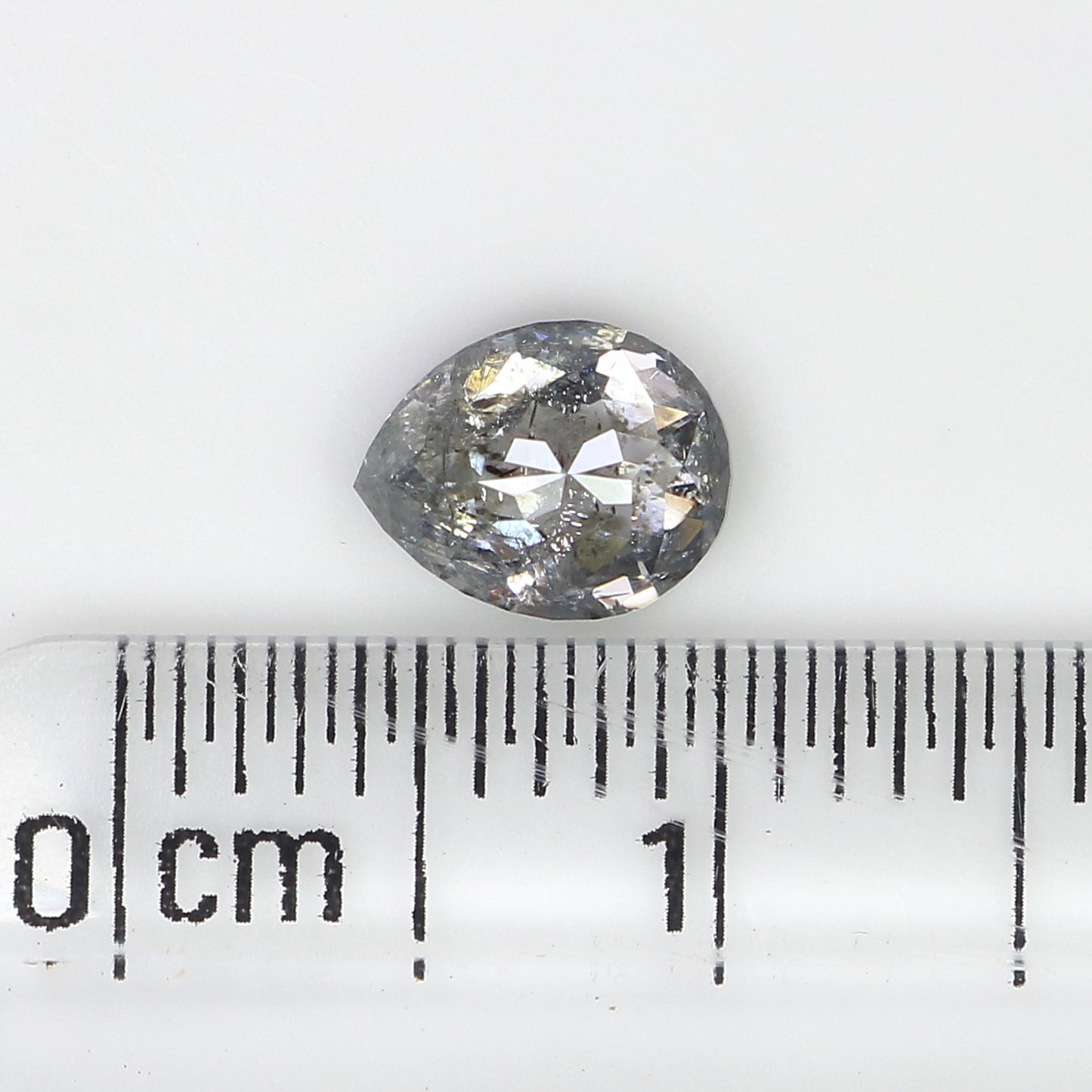 0.83 CT Natural Loose Pear Shape Diamond Salt And Pepper Pear Cut Diamond 6.30 MM Natural Black Grey Diamond Pear Rose Cut Diamond QL8506