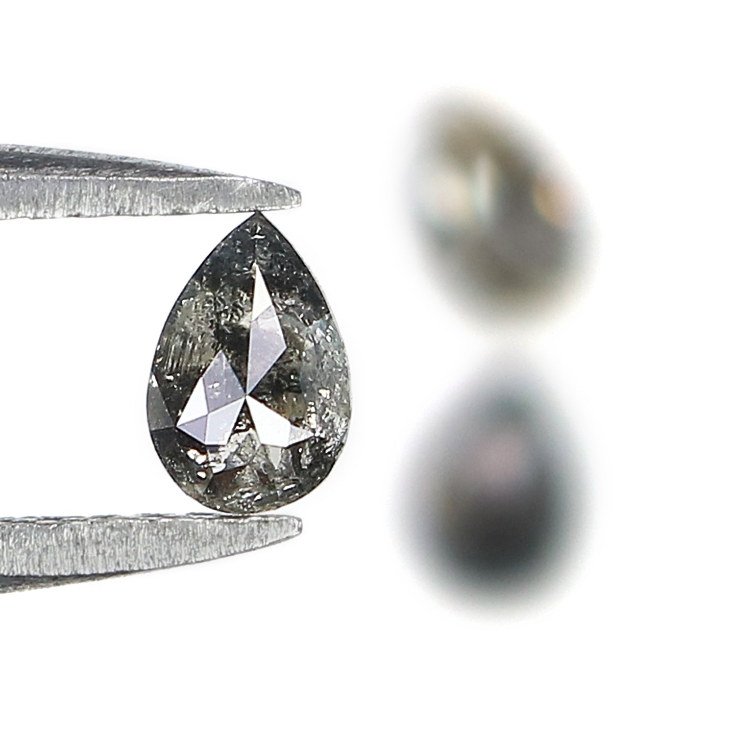 0.68 CT Natural Loose Pear Shape Diamond Salt And Pepper Pear Cut Diamond 4.55 MM Natural Black Grey Diamond Pear Rose Cut Diamond LQ1979