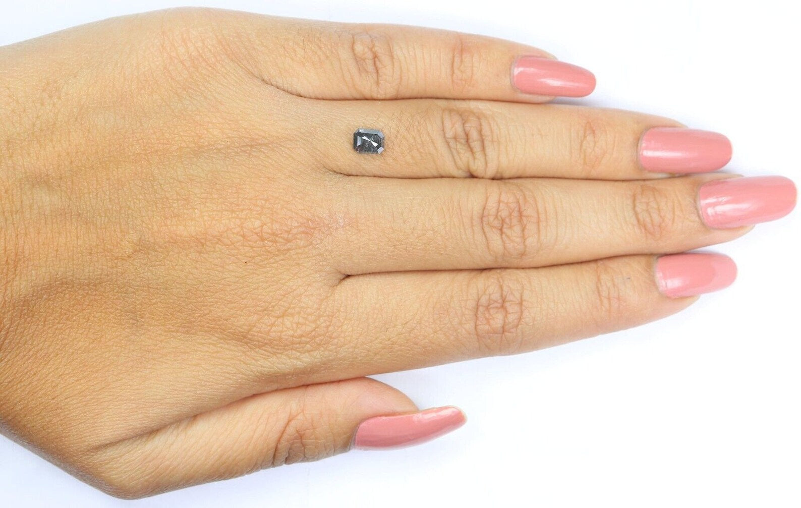 0.60 CT Natural Loose Emerald Diamond Salt And Pepper Diamond Natural Loose Diamond 5.30 MM Emerald Rose Cut Diamond Emerald Shape NQ7861