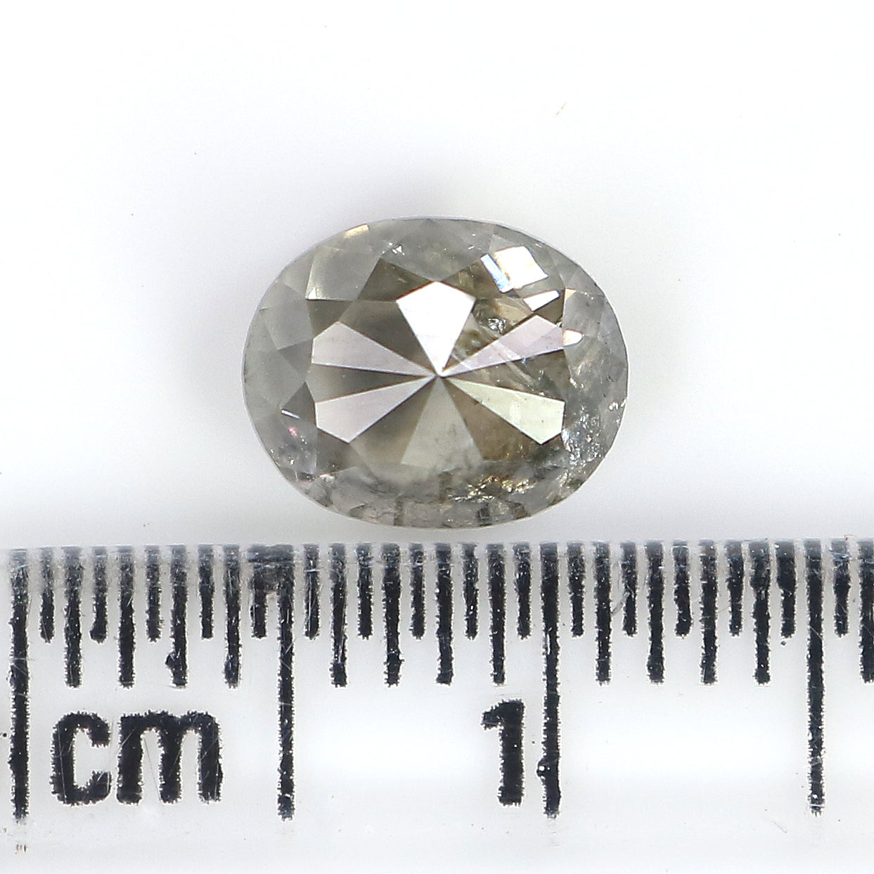 1.40 CT Natural Loose Oval Shape Diamond Salt And Pepper Oval Cut Diamond 7.30 MM Natural Diamond Grey Color Oval Rose Cut Diamond LC67