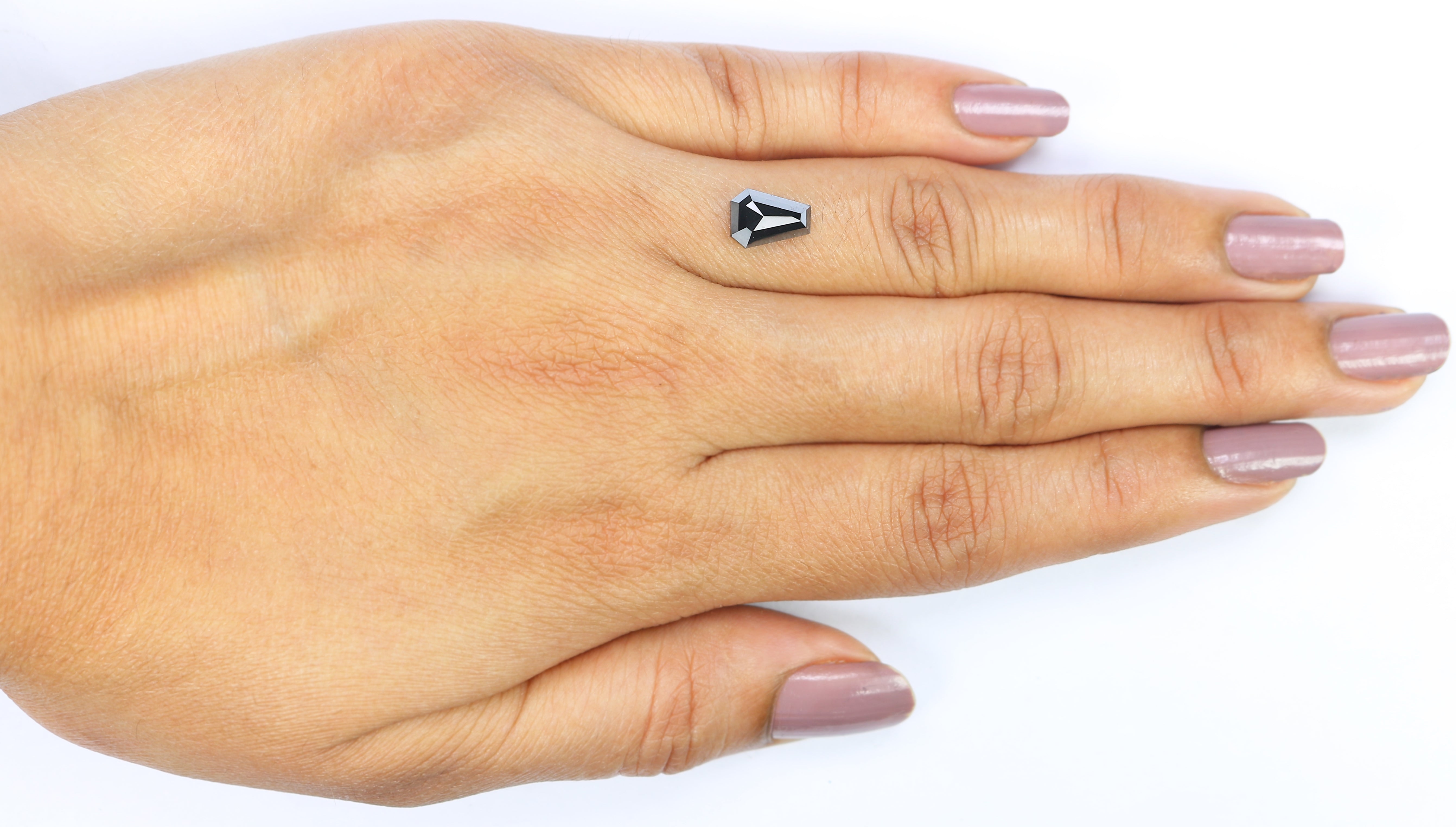 1.30 CT Natural Loose Coffin Shape Diamond Black Color Coffin Cut Diamond 8.20 MM Natural Loose Black Diamond Coffin Rose Cut Diamond LC04