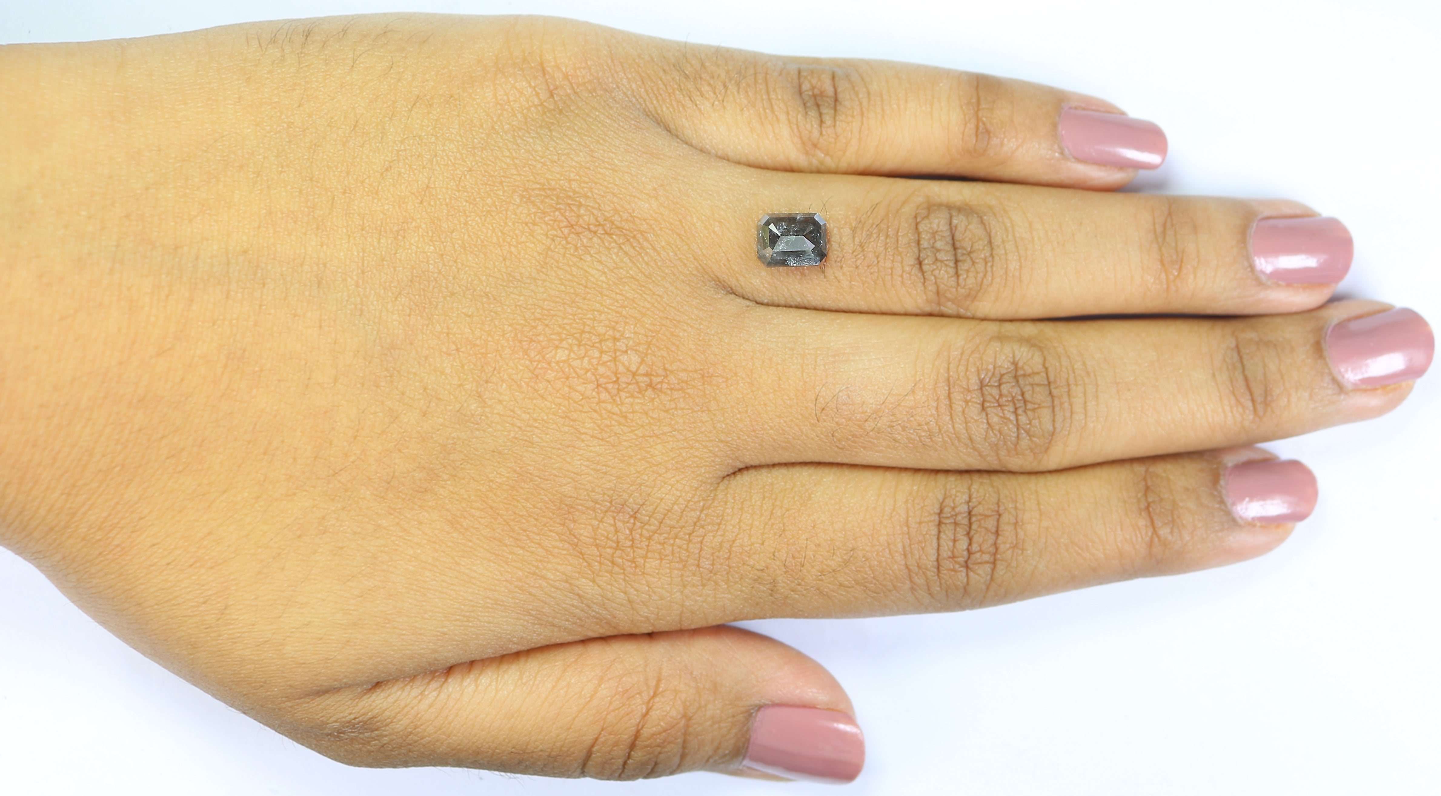 1.73 CT Natural Loose Emerald Shape Diamond Grey Color Emerald Diamond 7.50 MM Natural Brown Color Diamond Emerald Rose Cut Diamond LQ3313