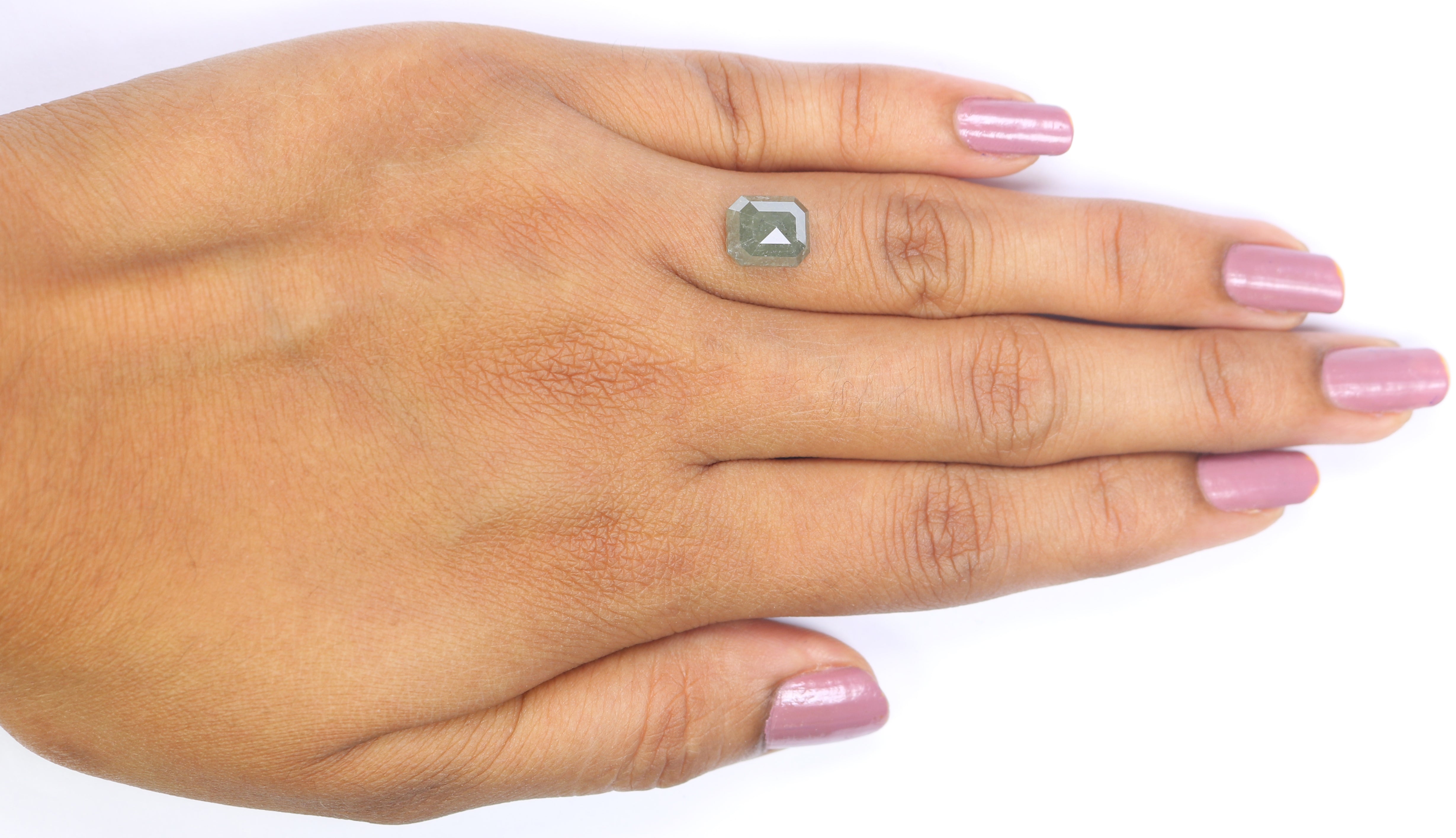 3.20 CT Natural Loose Emerald Shape Diamond Grey Color Emerald Cut Diamond 8.40 MM Natural Loose Grey Color Emerald Rose Cut Diamond LQ2832