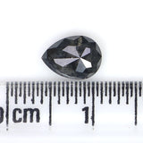 0.85 CT Natural Loose Pear Diamond Salt And Pepper Diamond Black Grey Color Diamond 7.05 MM Pear Rose Cut Diamond Pear Shape Diamond LQ3009