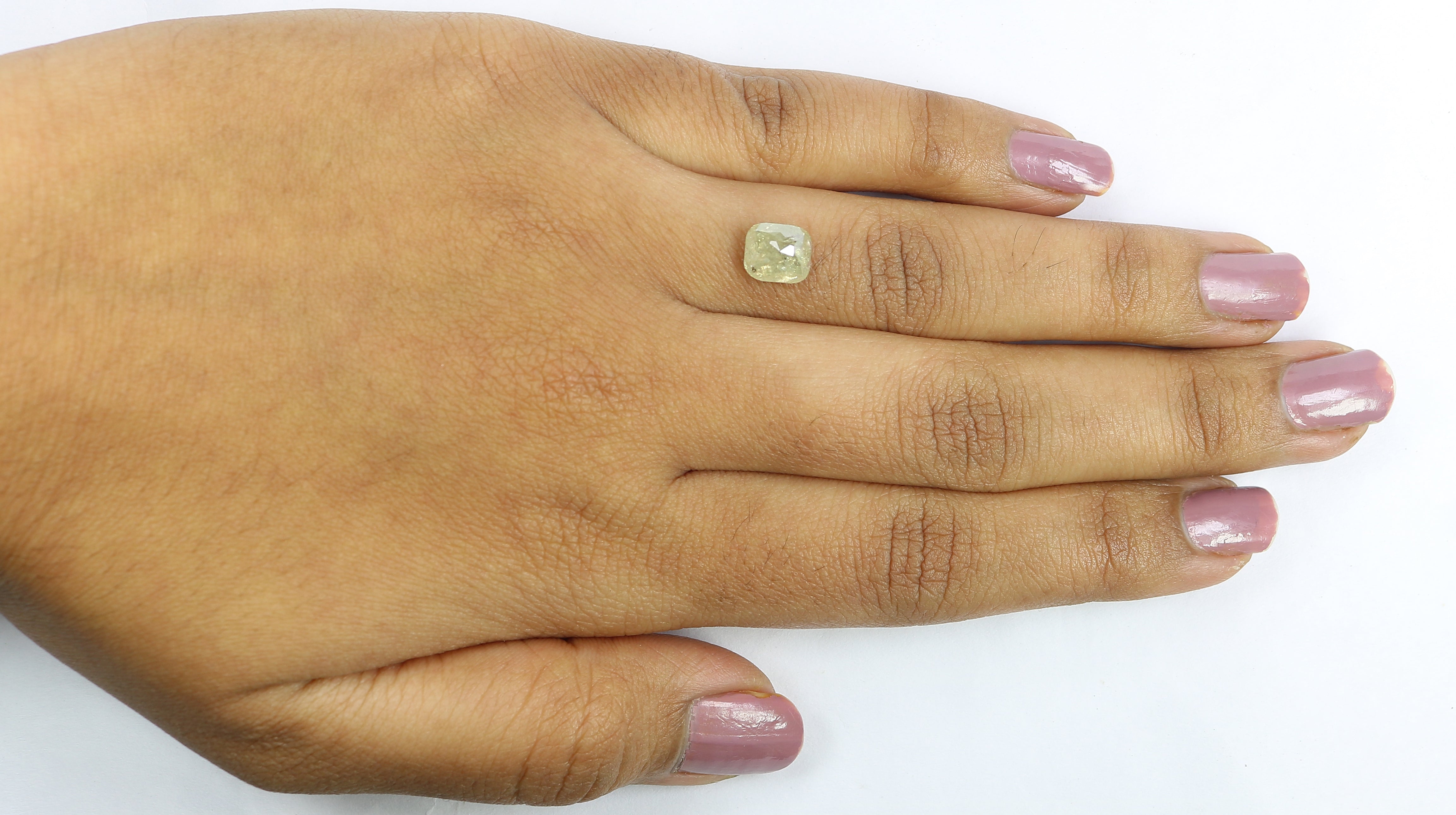 1.70 CT Natural Loose Cushion Shape Diamond Yellow Color Cushion Cut Diamond 7.10 MM Natural Grey Color Cushion Rose Cut Diamond QL7412