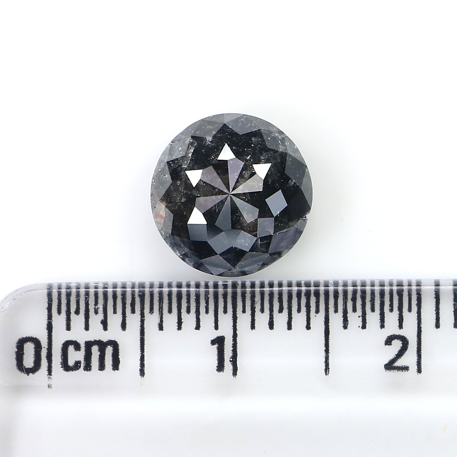 2.97 Ct Natural Loose Round Rose Cut Diamond Black Grey Color Rose Cut Diamond 8.85 MM Natural Loose Salt And Pepper Rose Cut Diamond QL064